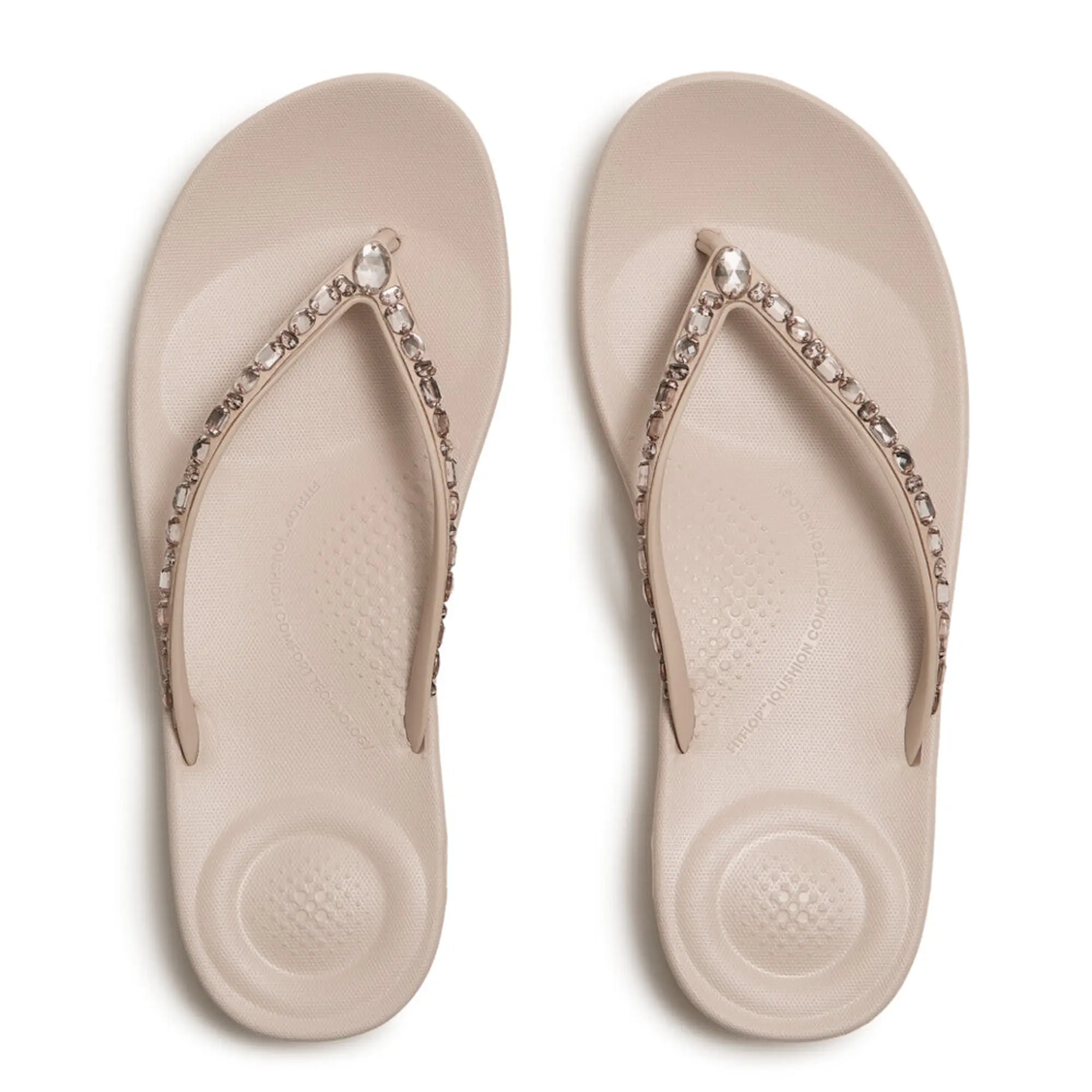 Product image 2 of 7 of FitFlop Women's IQUSHION Ergonomic Multi-Crystal Flip-Flops - All Nude Rose