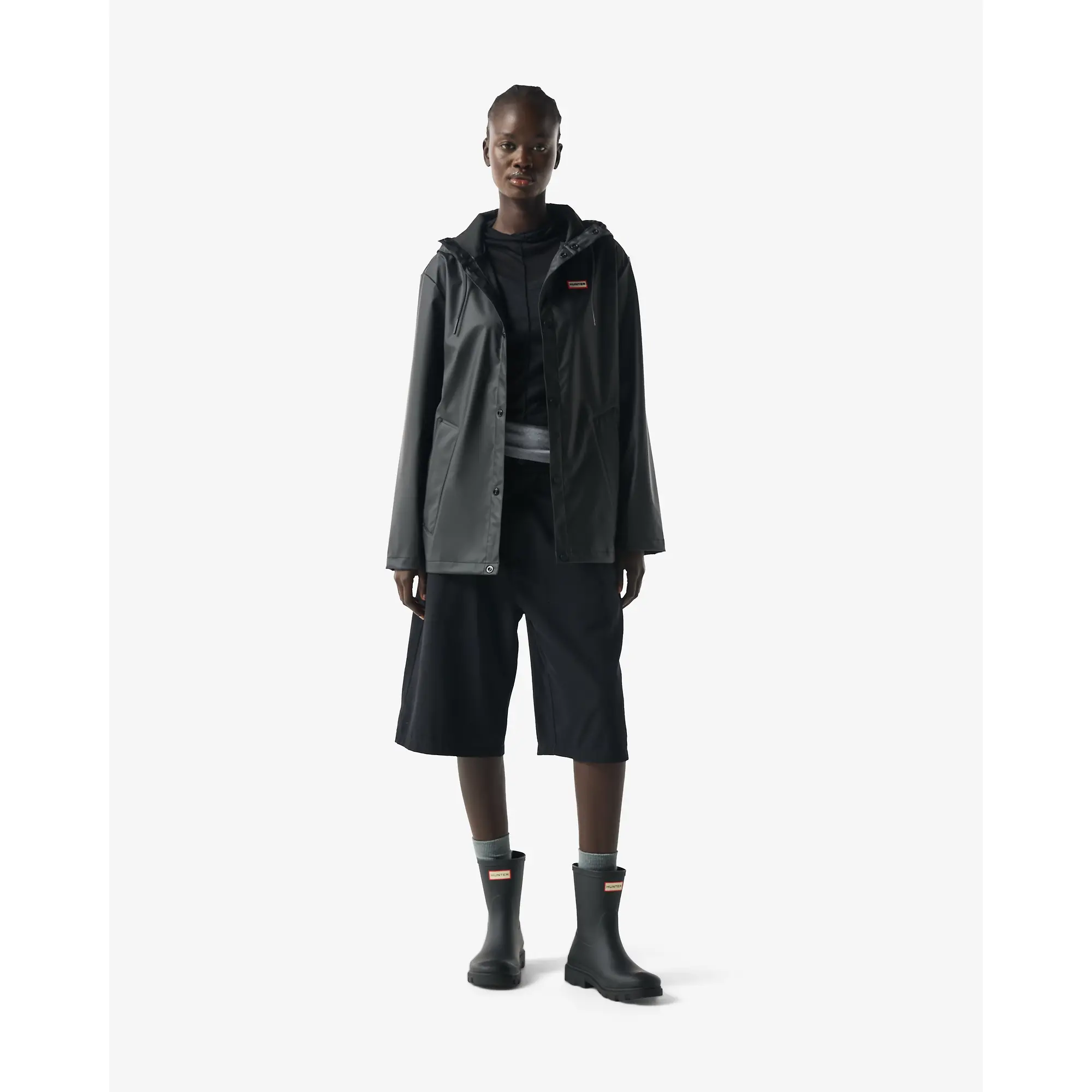 Product image 4 of 16 of Hunter Unisex Downpour Izzy Pu Hooded Jacket - Black