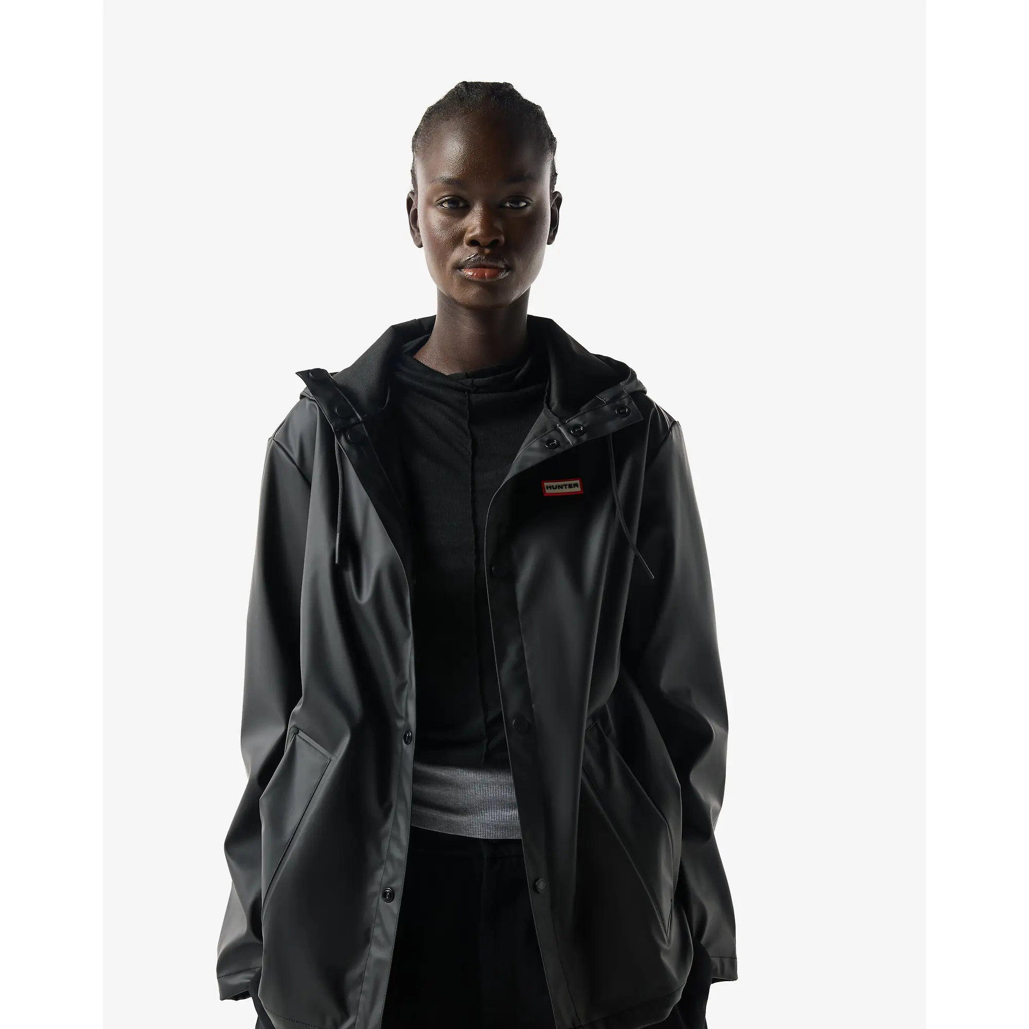 Product image 2 of 16 of Hunter Unisex Downpour Izzy Pu Hooded Jacket - Black