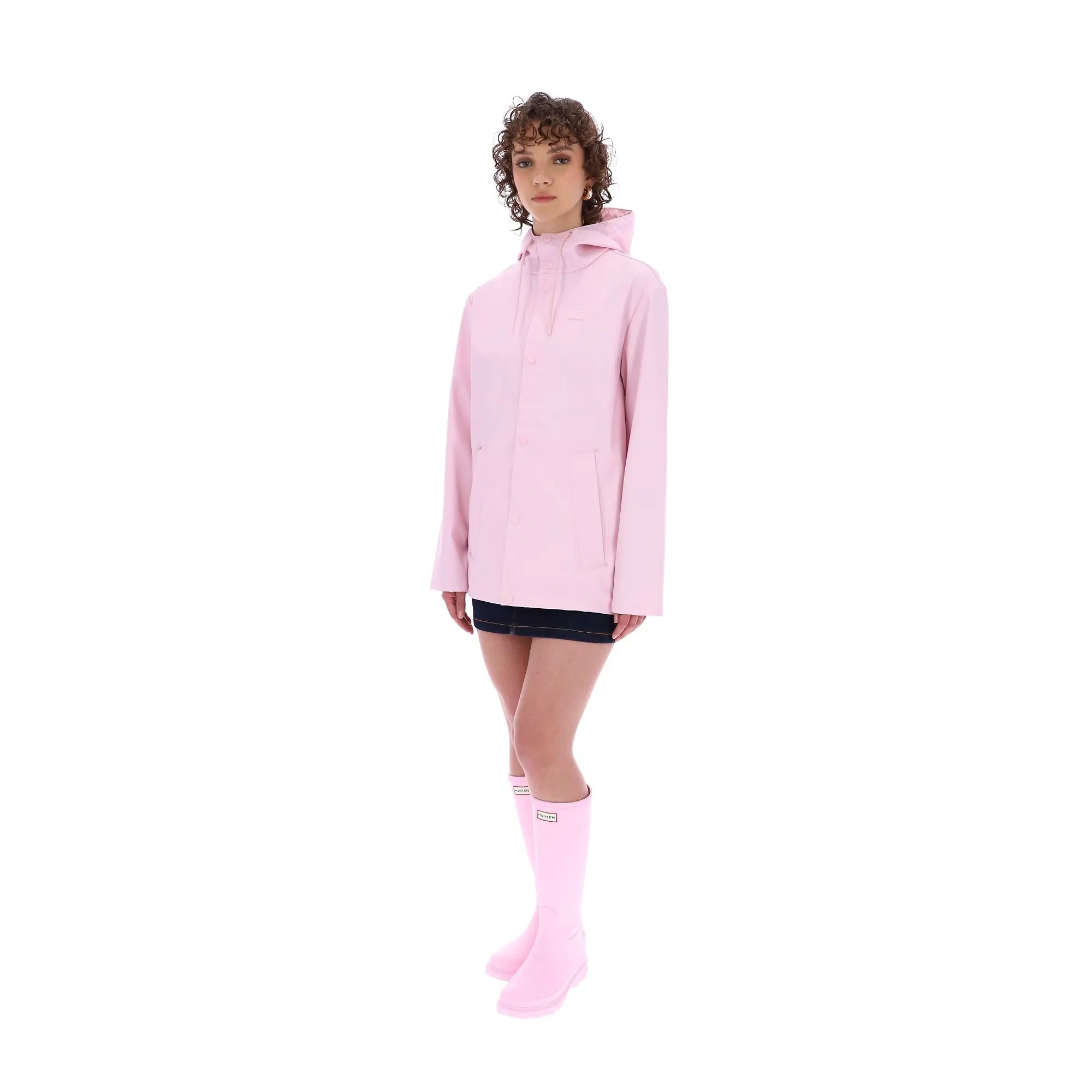 Product image 11 of 14 of Hunter Unisex Downpour Izzy Pu Hooded Jacket - Parfait Pink