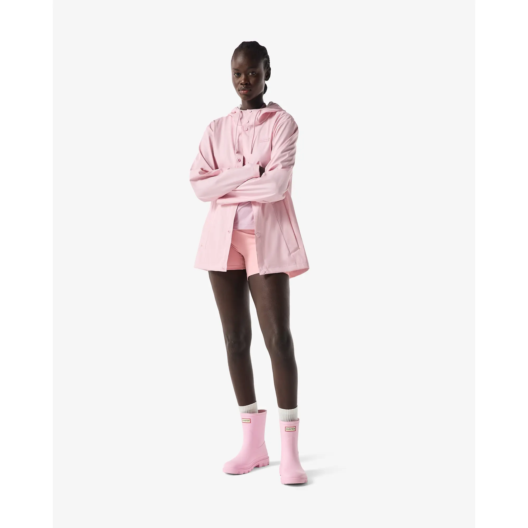 Product image 2 of 14 of Hunter Unisex Downpour Izzy Pu Hooded Jacket - Parfait Pink
