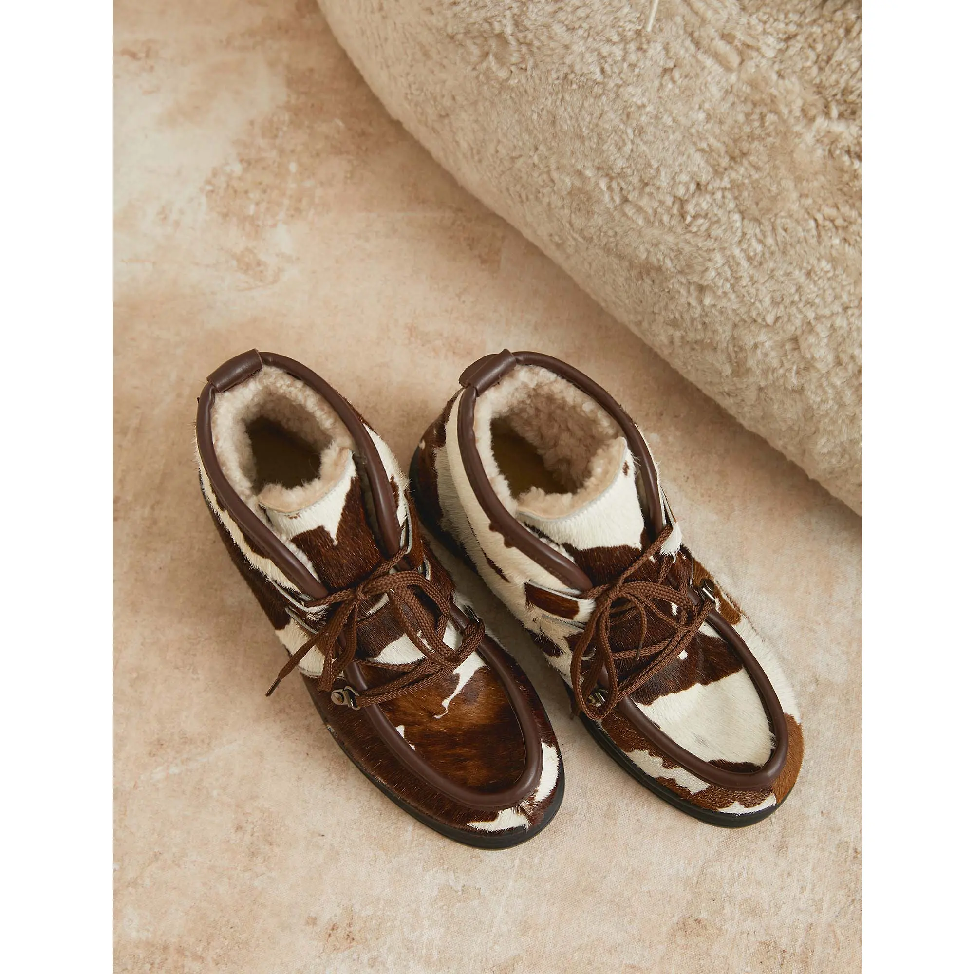 Product image 10 of 11 of Penelope Chilvers Women's Incredible Friesian Shearling-Lined Boots - Brown/White