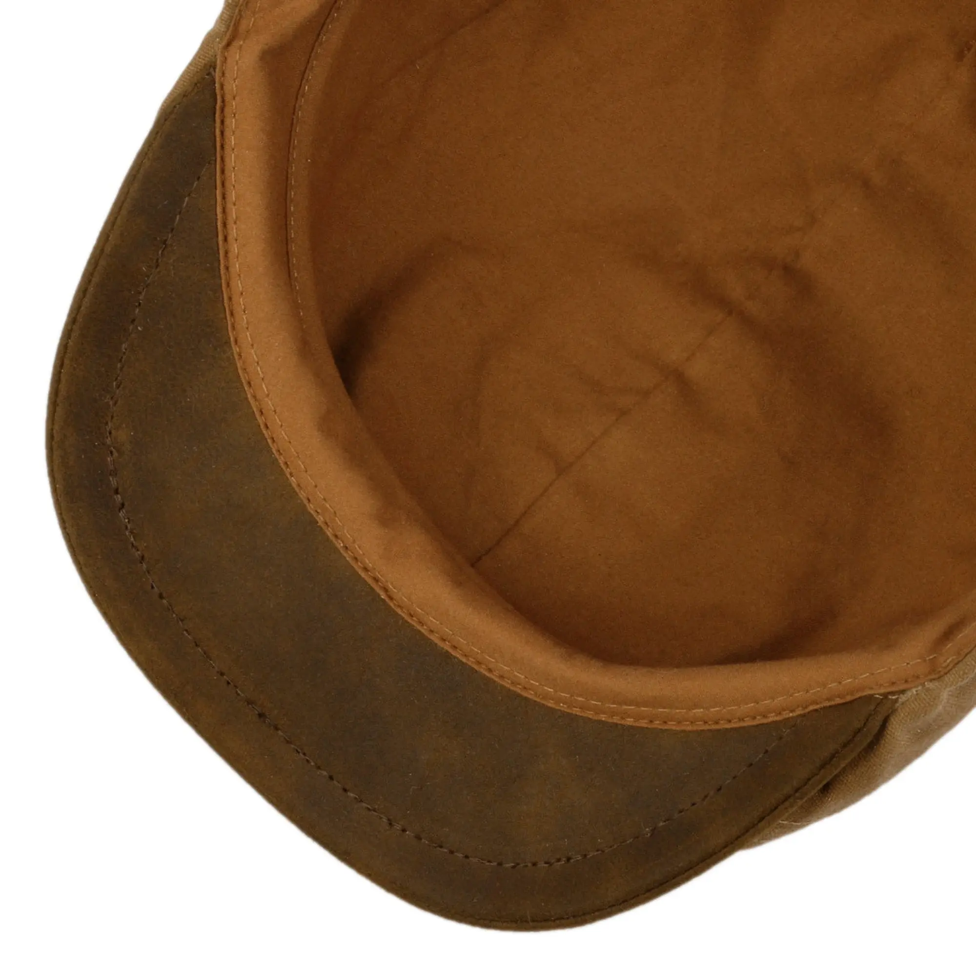 Product image 3 of 4 of Stetson Ivy Waxed Cotton Flat Cap Hat - Chestnut Brown