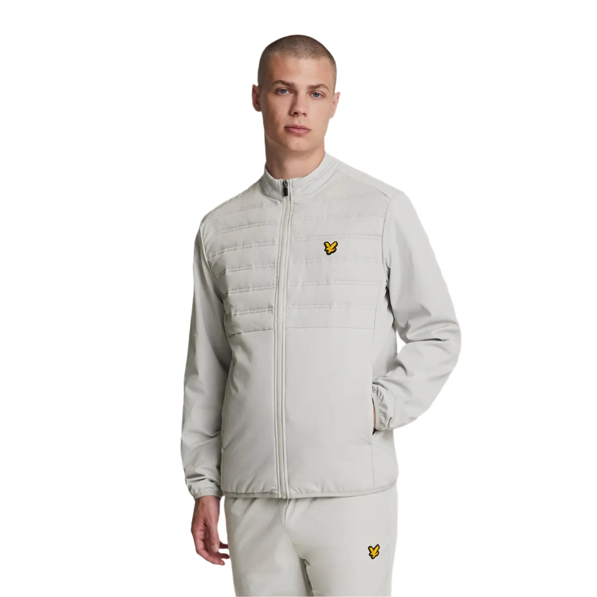 Product image 1 of 5 of Lyle & Scott Men's Sports Hybrid Double Baffle Jacket - Pebble