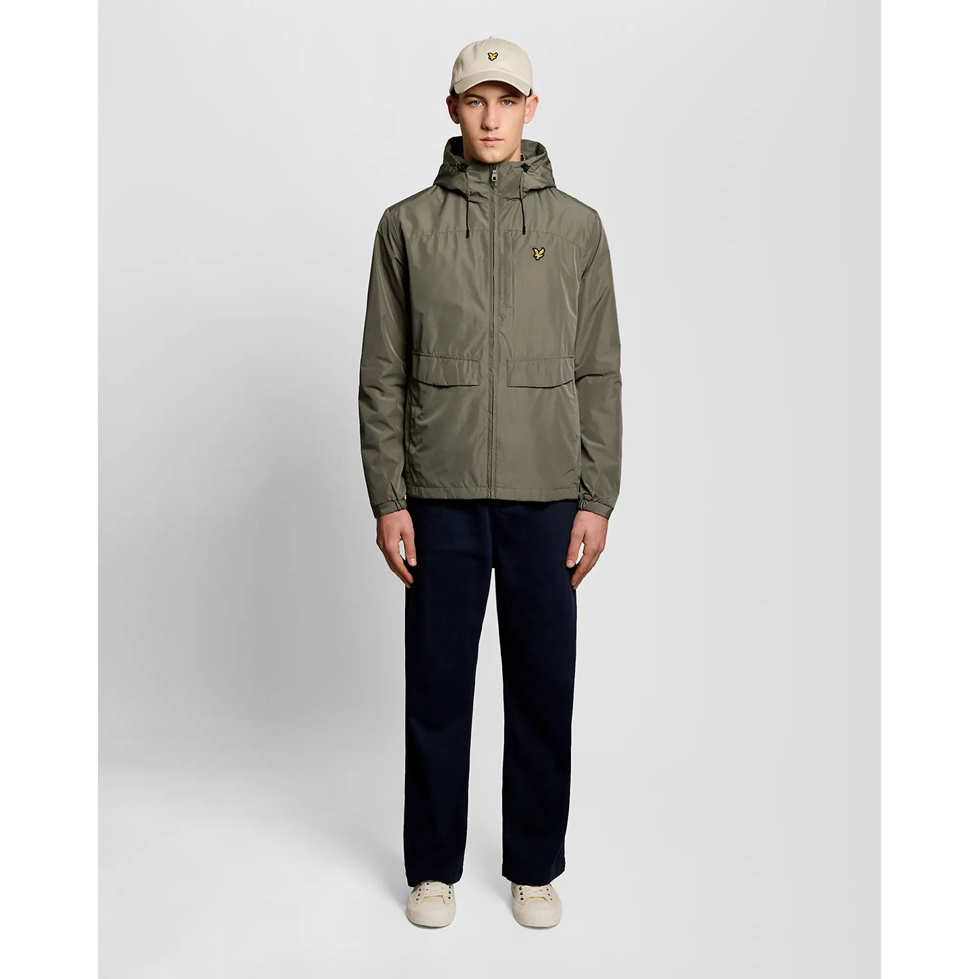 Product image 3 of 6 of Lyle & Scott Men's Lightweight Hooded Zip Through Jacket - Khaki Ash