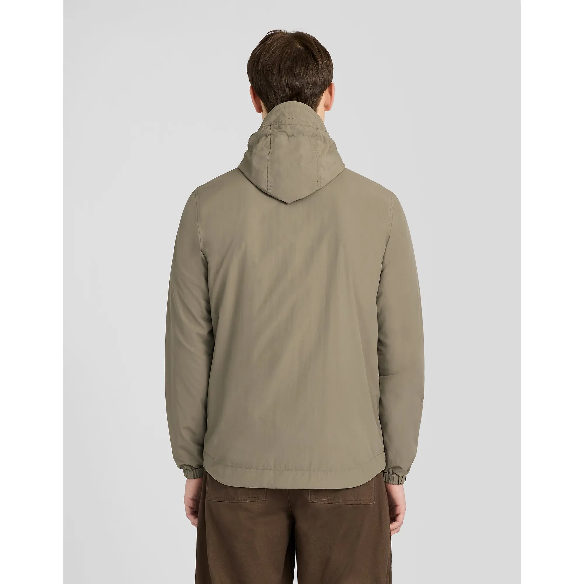 Product image 5 of 6 of Lyle & Scott Men's Contrast Zip Through Hooded Jacket - Khaki Ash/Jet Black