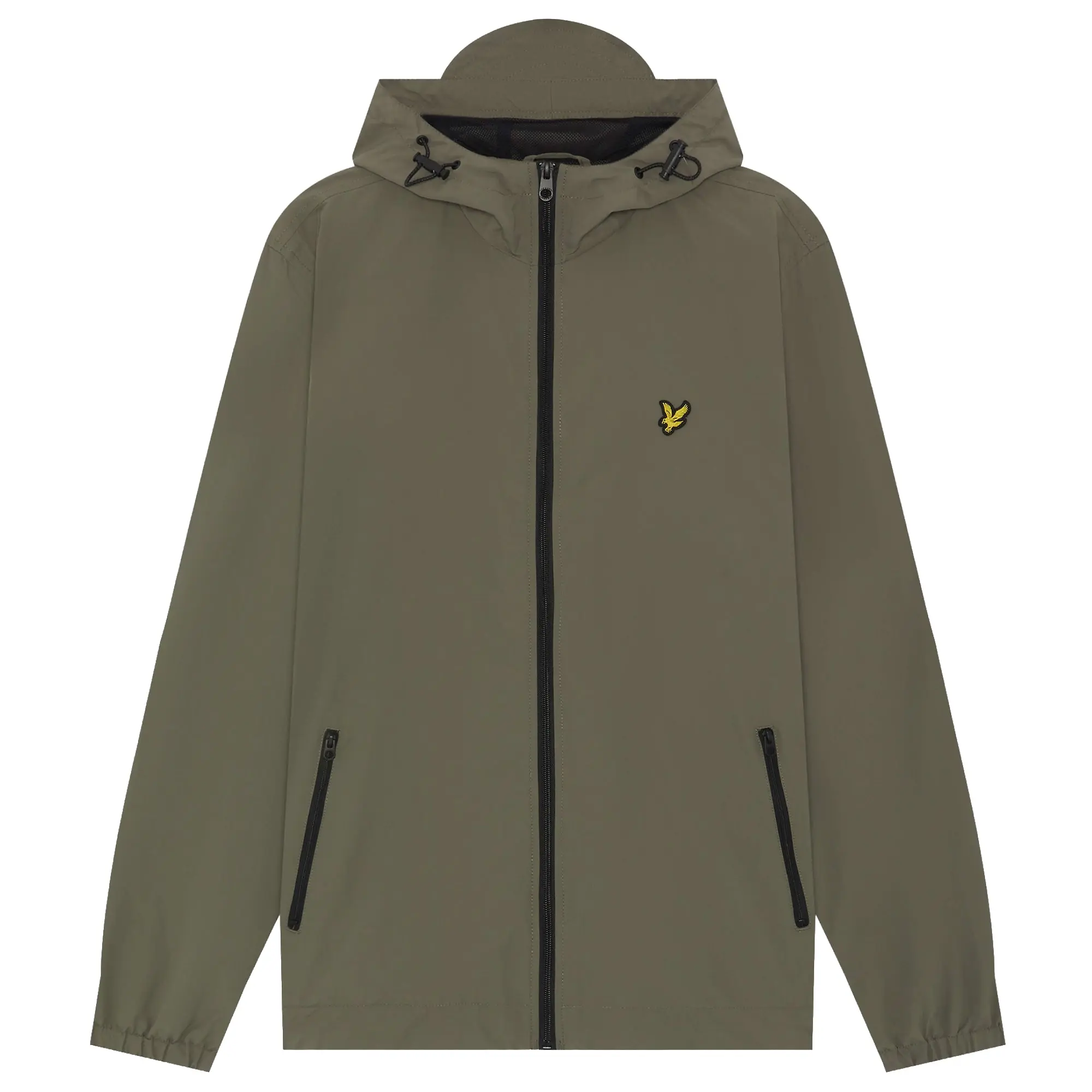 Product image 1 of 6 of Lyle & Scott Men's Contrast Zip Through Hooded Jacket - Khaki Ash/Jet Black