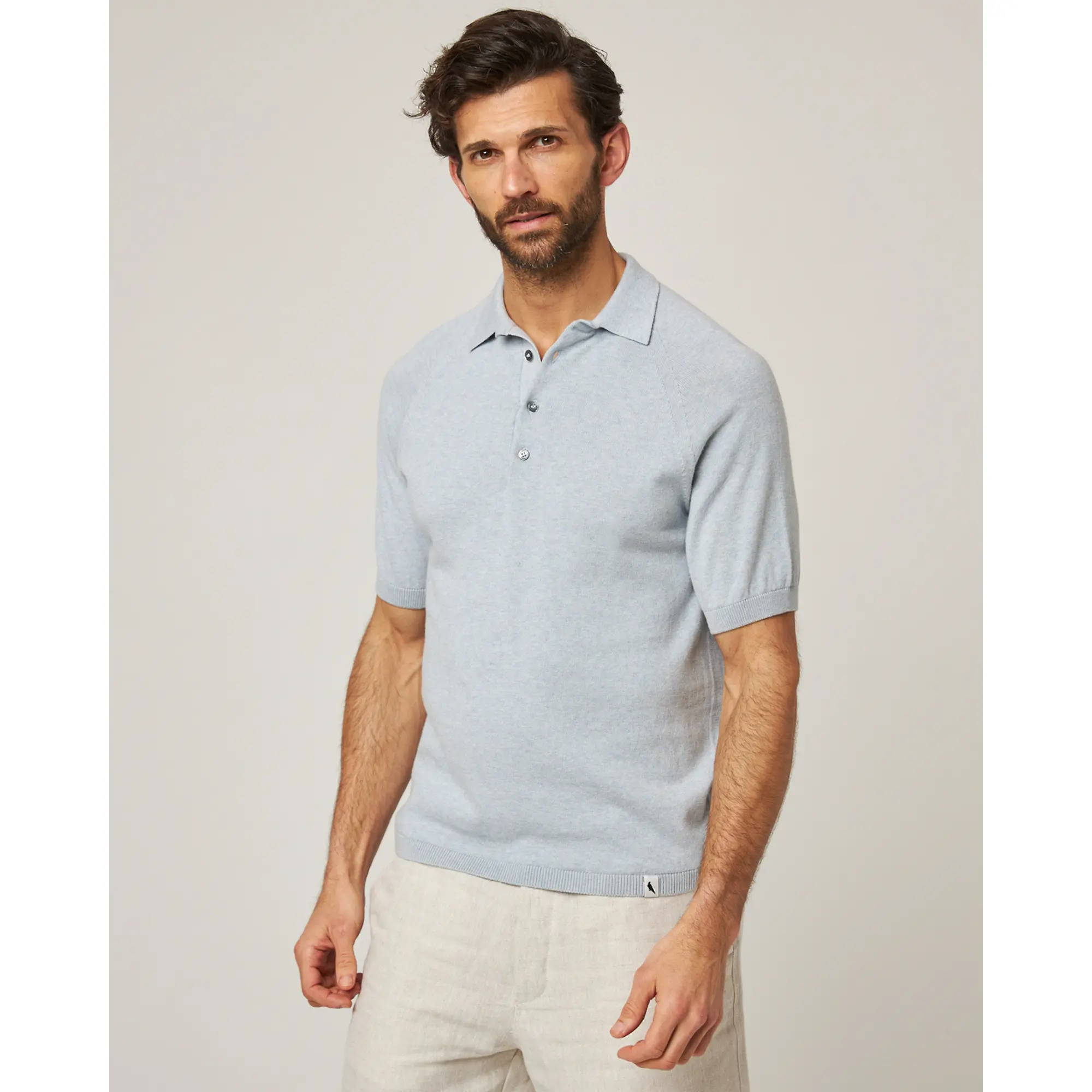 Product image 2 of 8 of Peregrine Men's Jones Made In England Cotton Polo Shirt 2.0 - Washed Denim