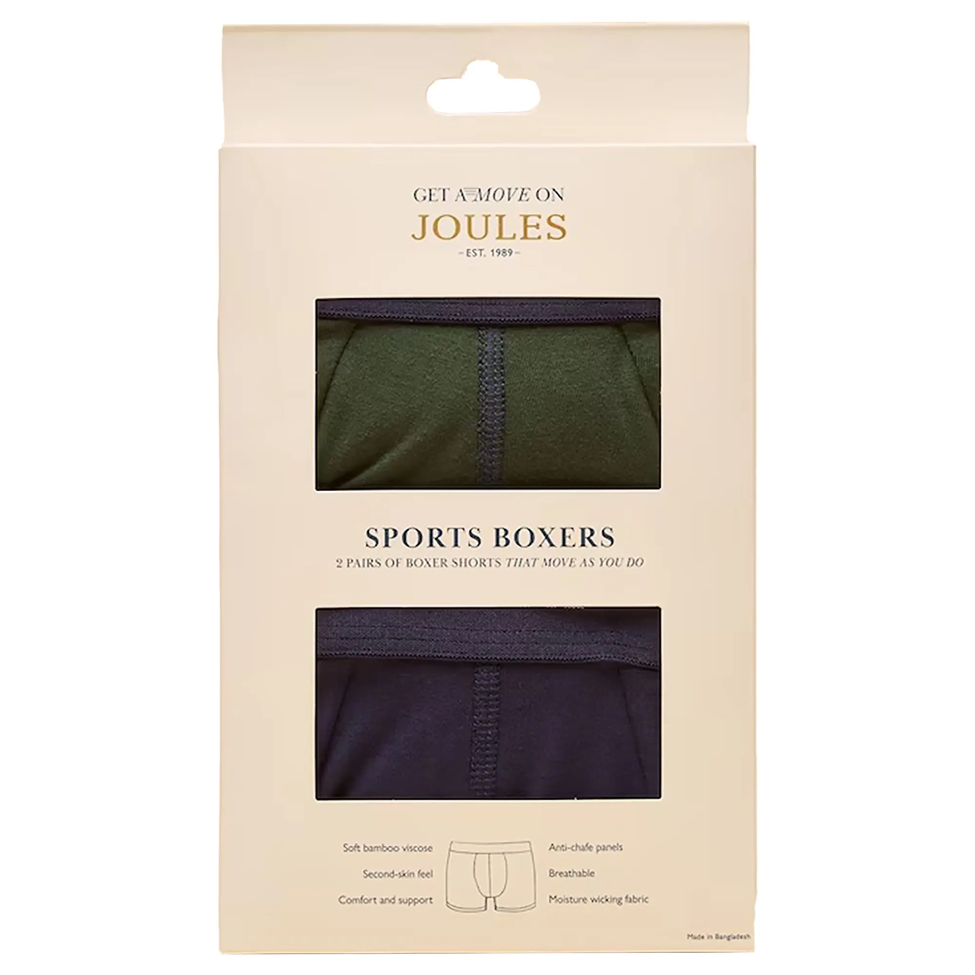 Product image 1 of 4 of Joules Men's Get A Move On Sports Boxers 2 Pack - Green/Blue