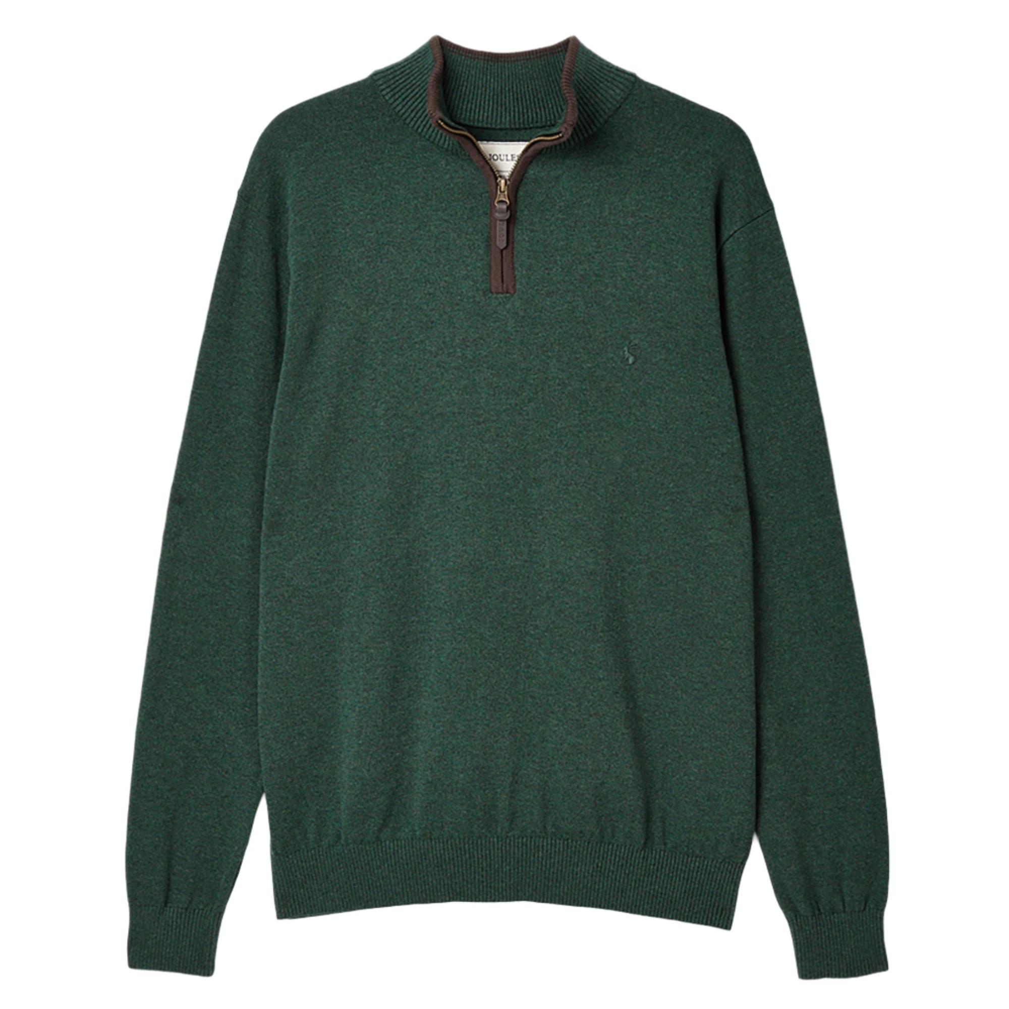 Joules Men's Hillside Quarter Zip Knit Jumper - Dark Green