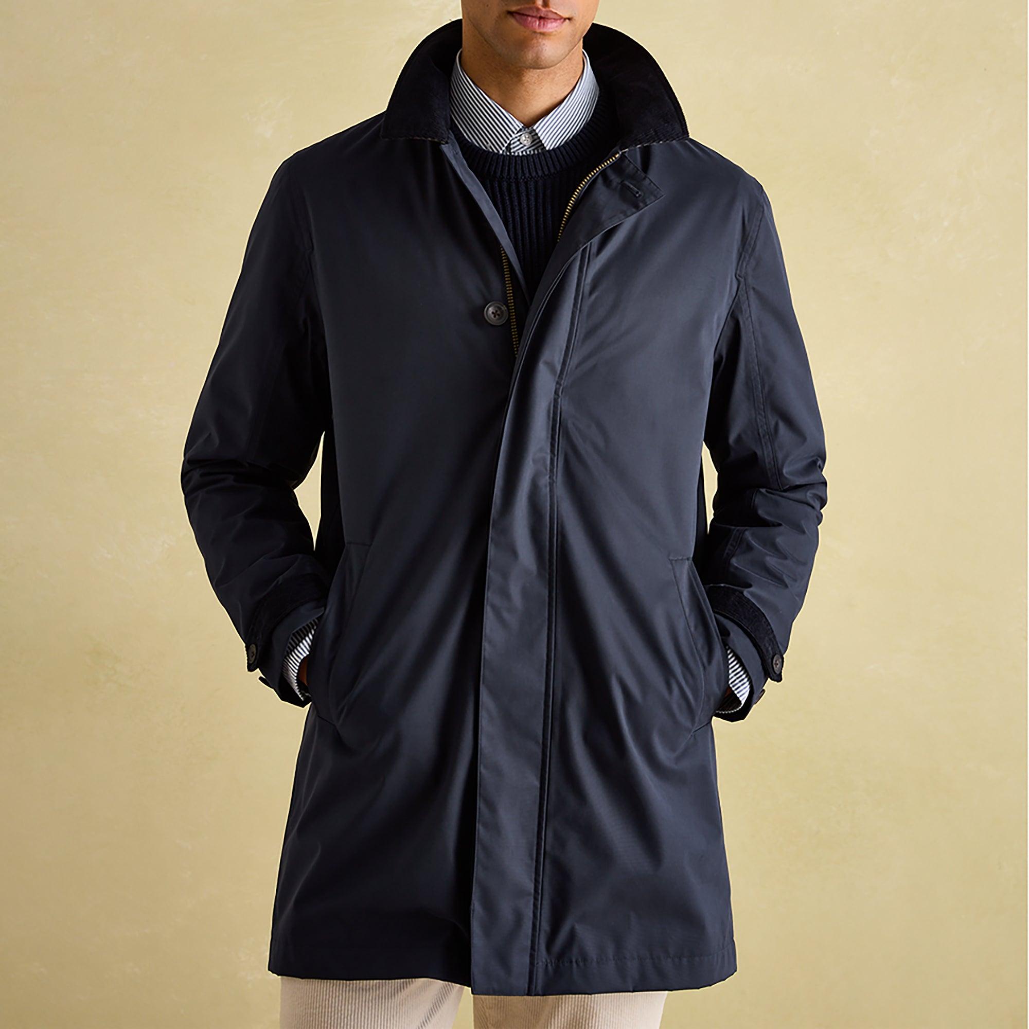 Joules Men's Sandford Waterproof Raincoat - Navy | British Attire