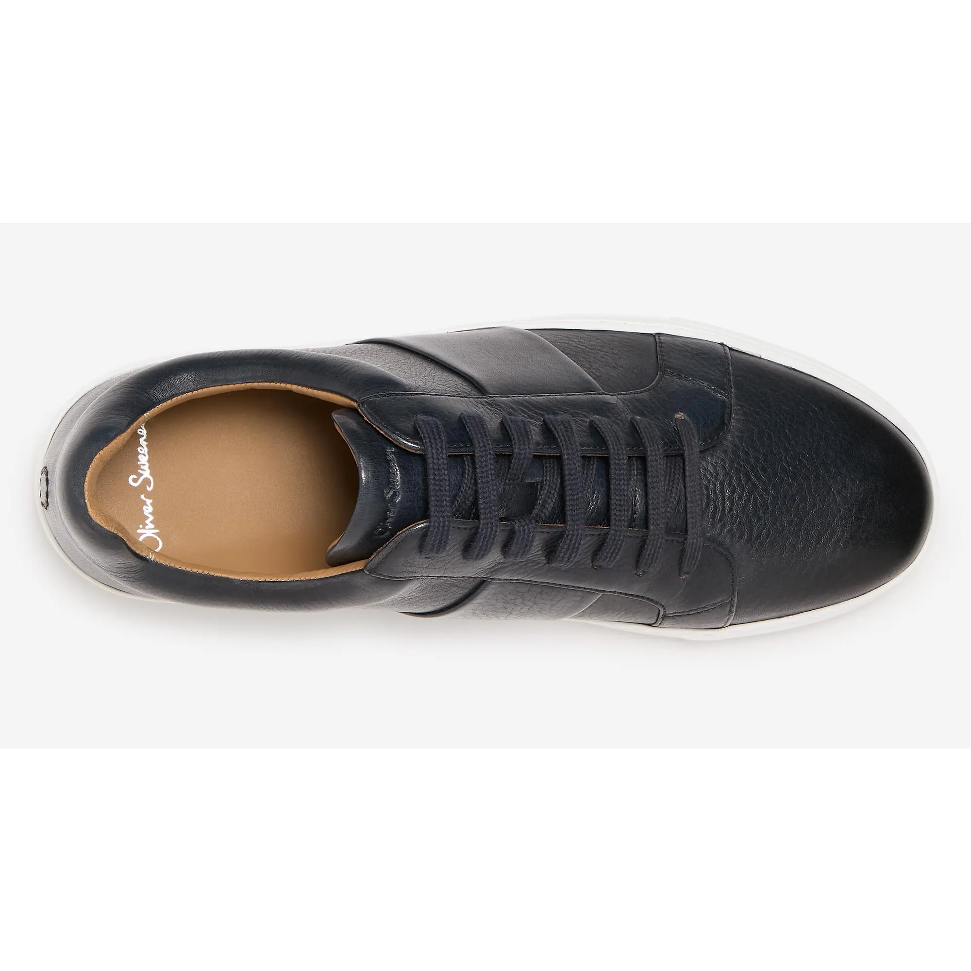 Product image 4 of 5 of Oliver Sweeney Men's Kendal Milled Leather Cupsole Trainers - Navy