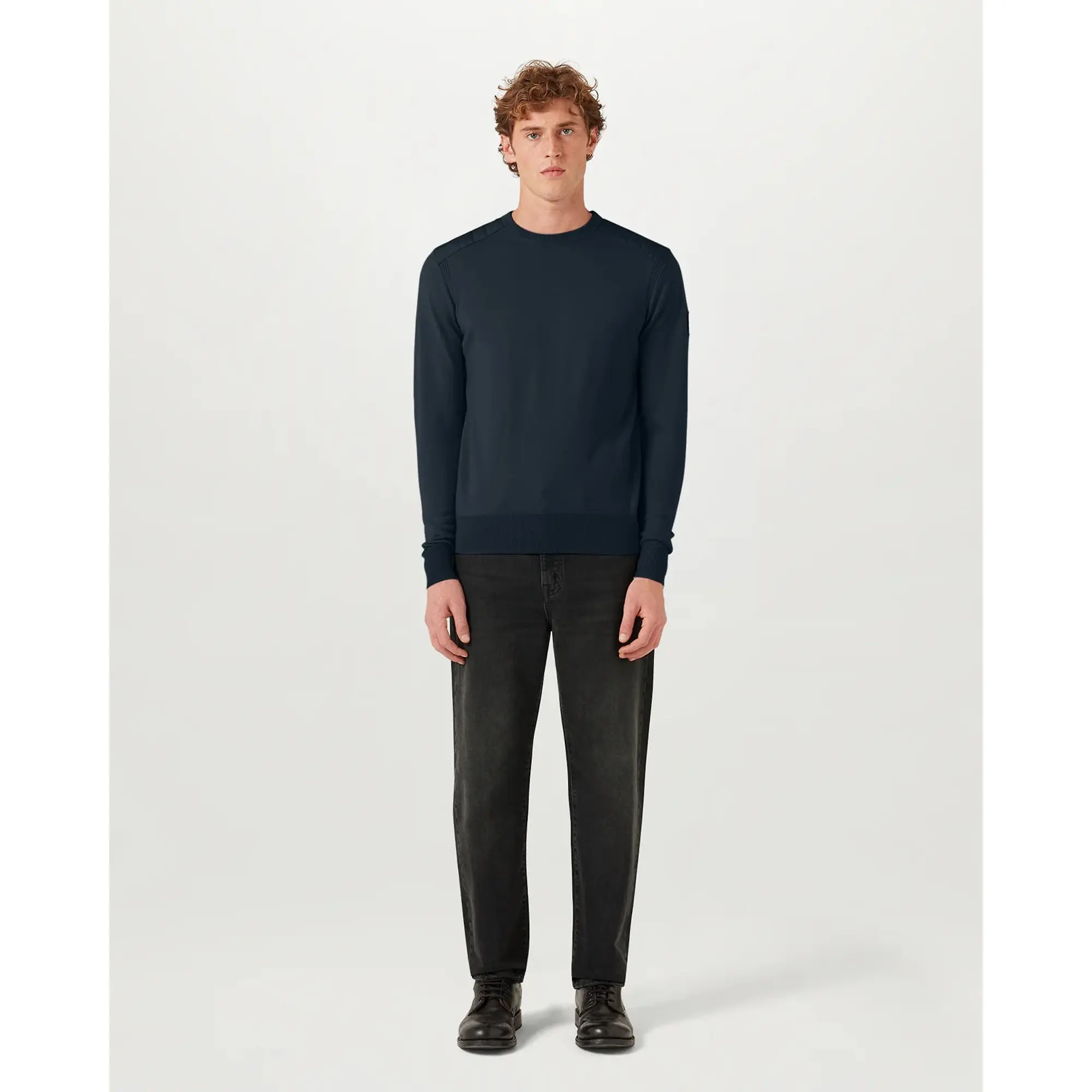 Product image 2 of 6 of Belstaff Men's Merino Wool Kerrigan Crew Neck Jumper - Black