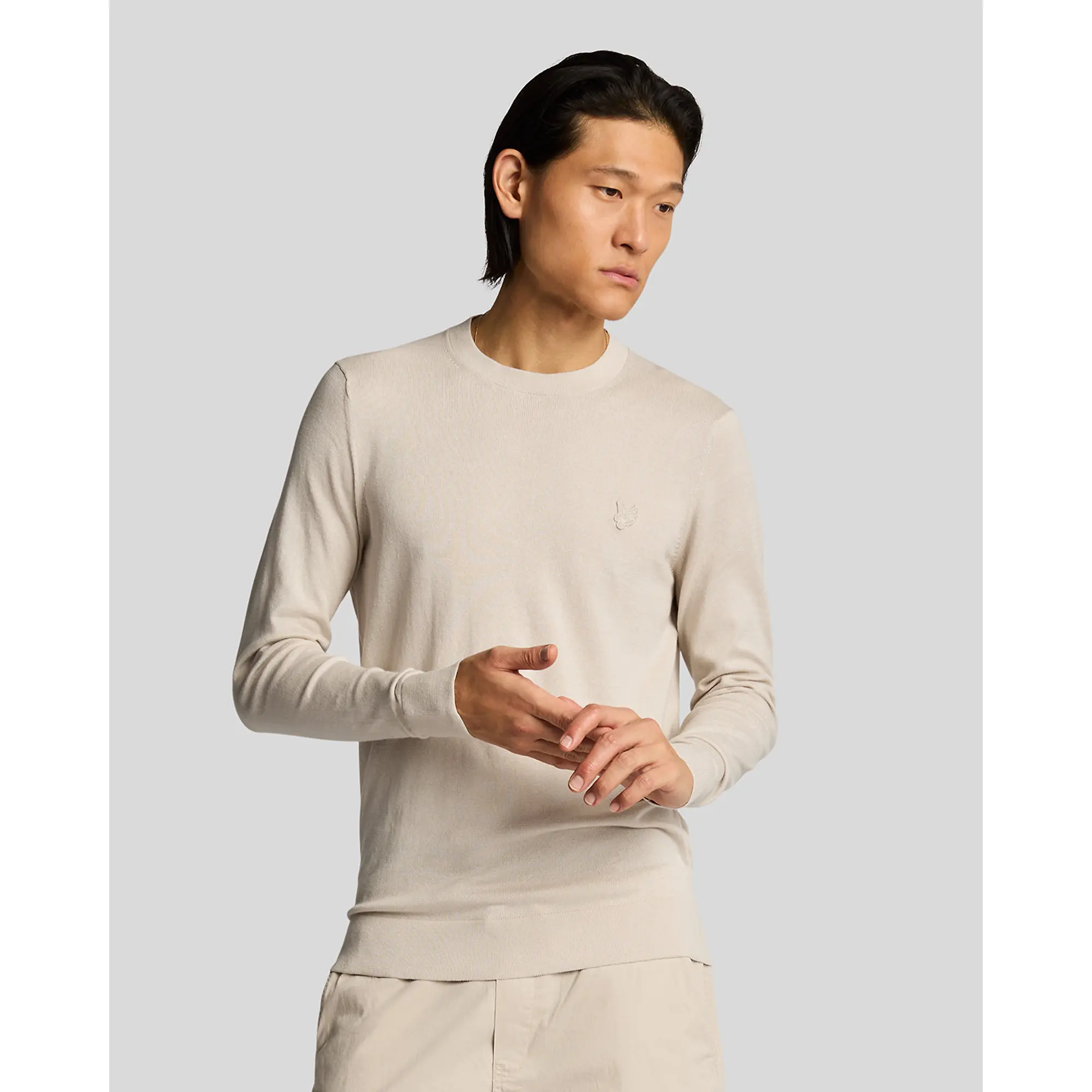 Product image 2 of 5 of Lyle & Scott Men's Tonal Superfine Crew Neck Jumper - Cove