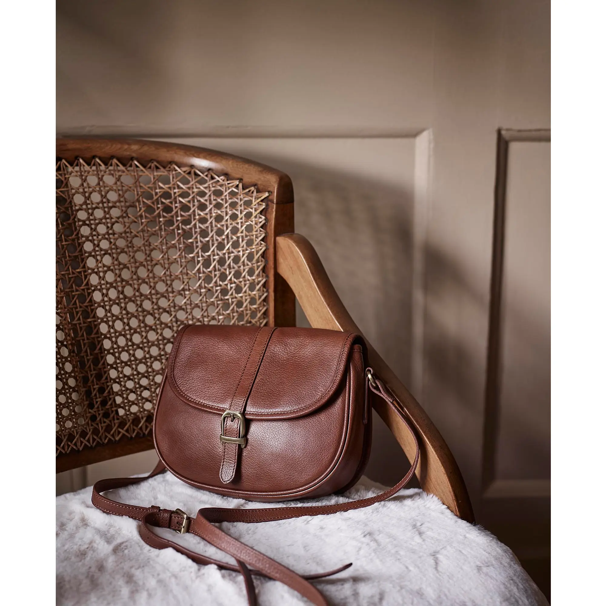 Product image 6 of 6 of Barbour Women's Laire Leather Saddle Bag - Brown
