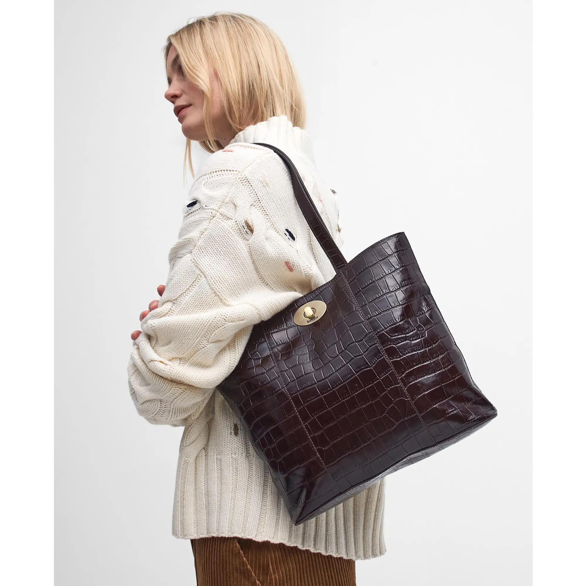 Product image 4 of 11 of Barbour Women's Eilein Leather Tote Bag - Black Cherry