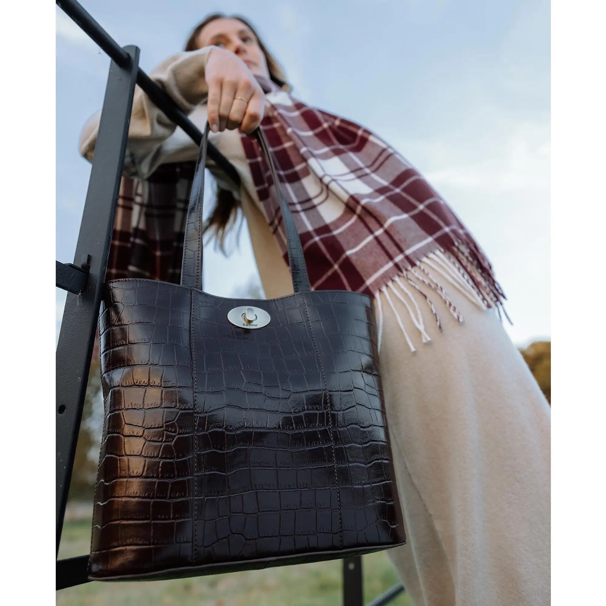 Product image 10 of 11 of Barbour Women's Eilein Leather Tote Bag - Black Cherry