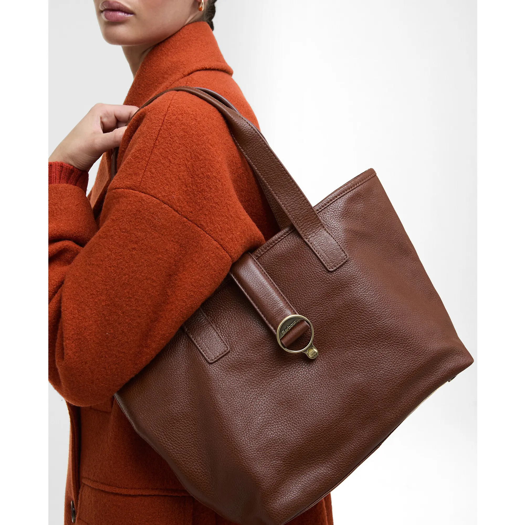 Product image 3 of 10 of Barbour Women's Alder Leather Tote Bag - Brown