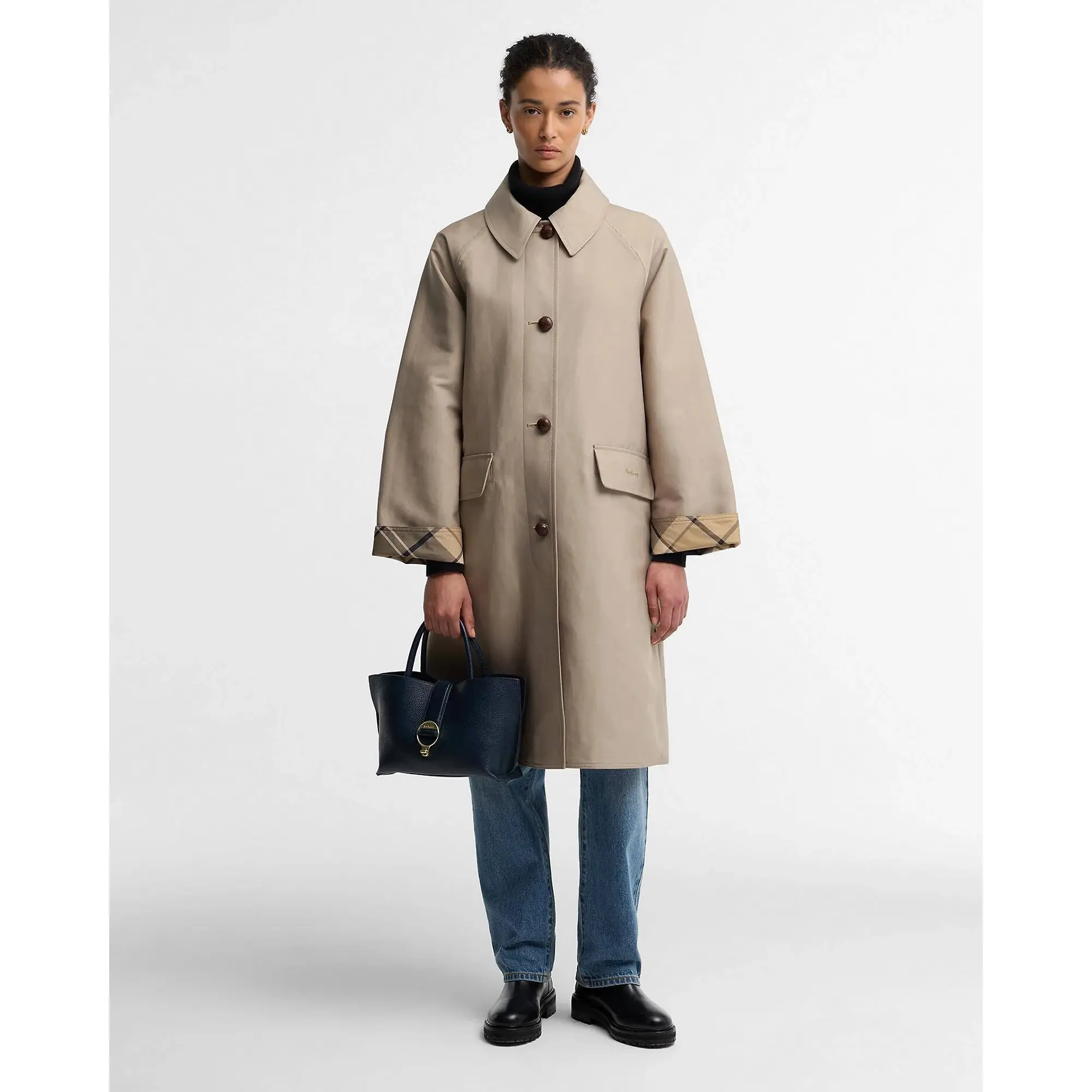 Product image 3 of 7 of Barbour Women's Alder Mini Leather Tote Bag - Navy