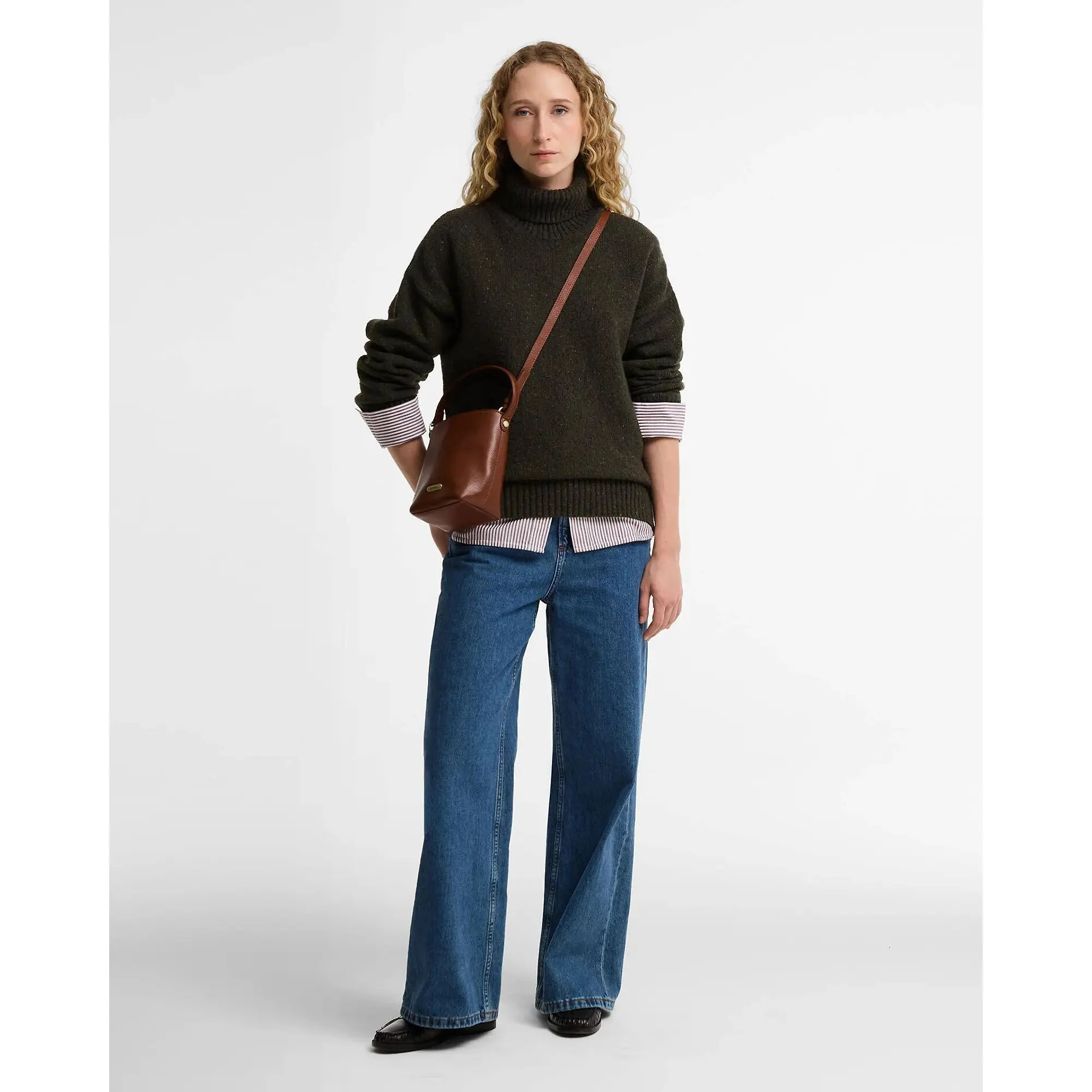 Product image 2 of 6 of Barbour Women's Cedar Mini Leather Bucket Bag - Brown