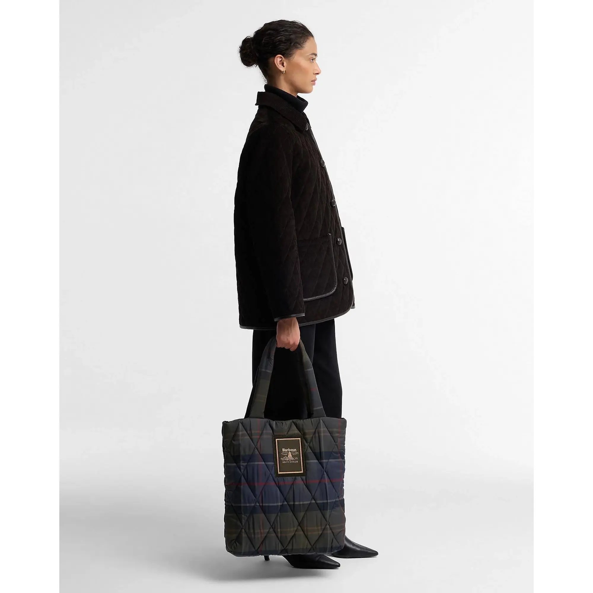Product image 2 of 6 of Barbour Women's Tartan Arlene Quilted Tote Bag - Shadow Classic Tartan