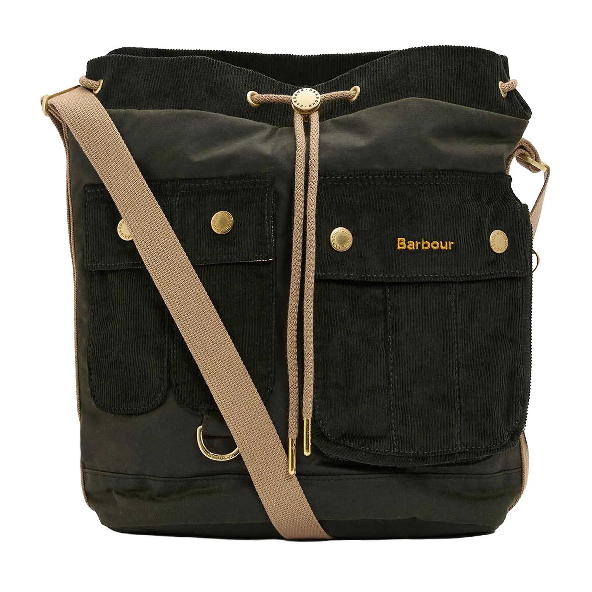 Product image 1 of 5 of Barbour Women's Mia Waxed Drawstring Tote Bag - Fern