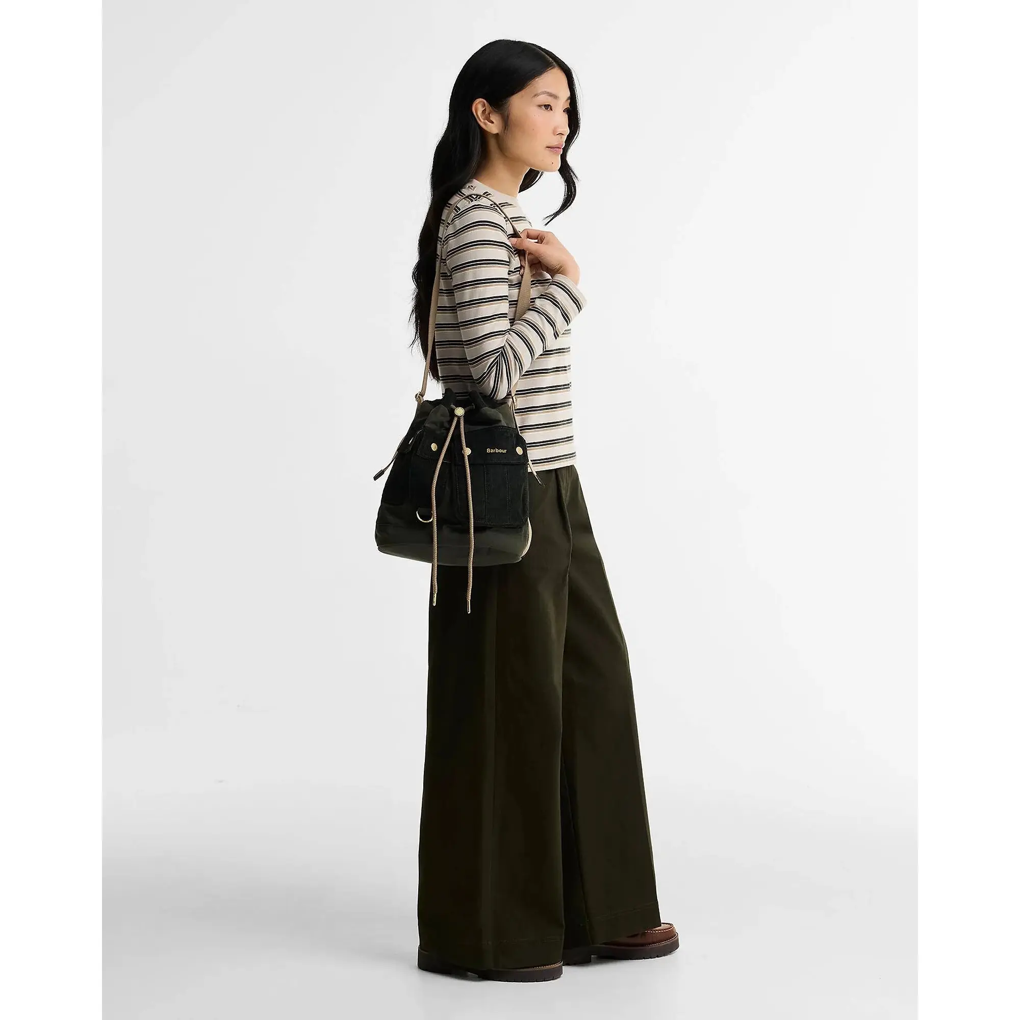 Product image 2 of 5 of Barbour Women's Mia Waxed Drawstring Tote Bag - Fern