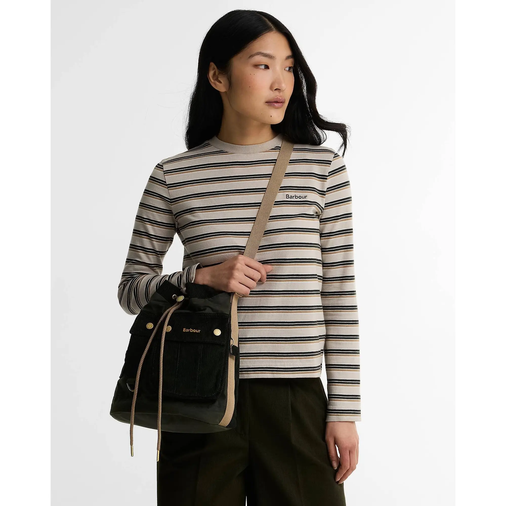 Product image 3 of 5 of Barbour Women's Mia Waxed Drawstring Tote Bag - Fern