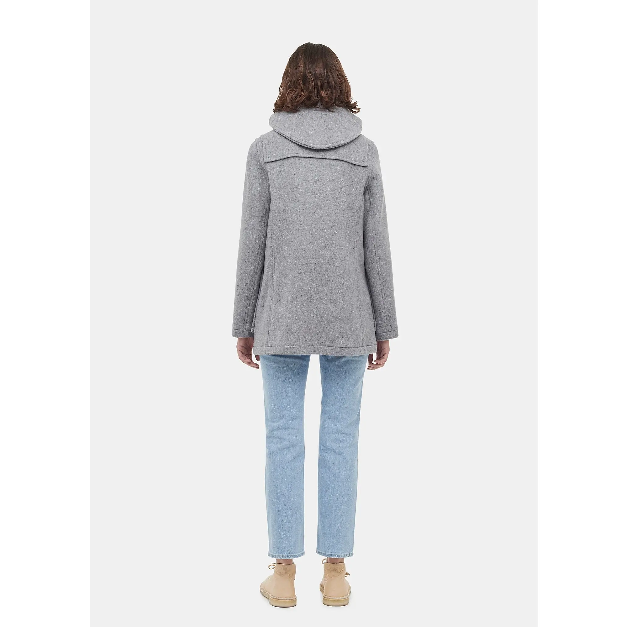 Product image 3 of 4 of Gloverall Women's Short Slim Fit Freda Duffle Coat Silver Prince of Wales