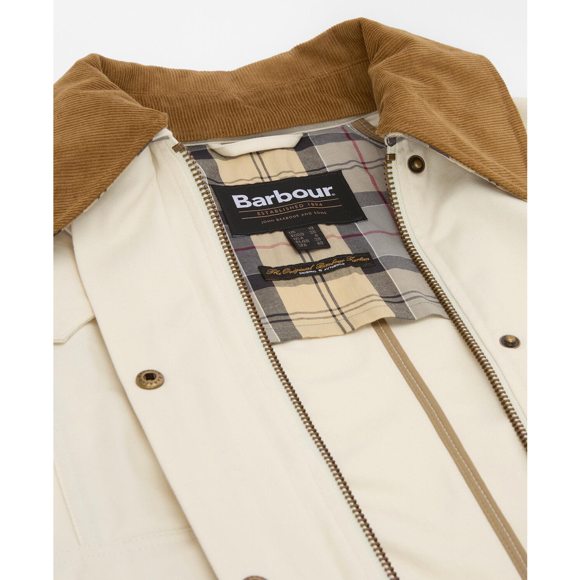 Barbour ホワイト ジャケット 38サイズ Barbour Women's Cropped Beadnell Casual Jacket - Light Pearl/Dress