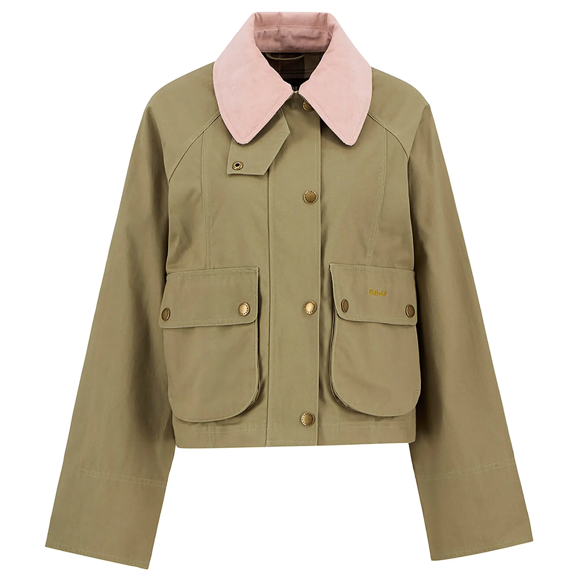 Product image 1 of 9 of Barbour Women's Cropped Beadnell Casual Jacket - Bleached Olive/Ancient/Gardenia