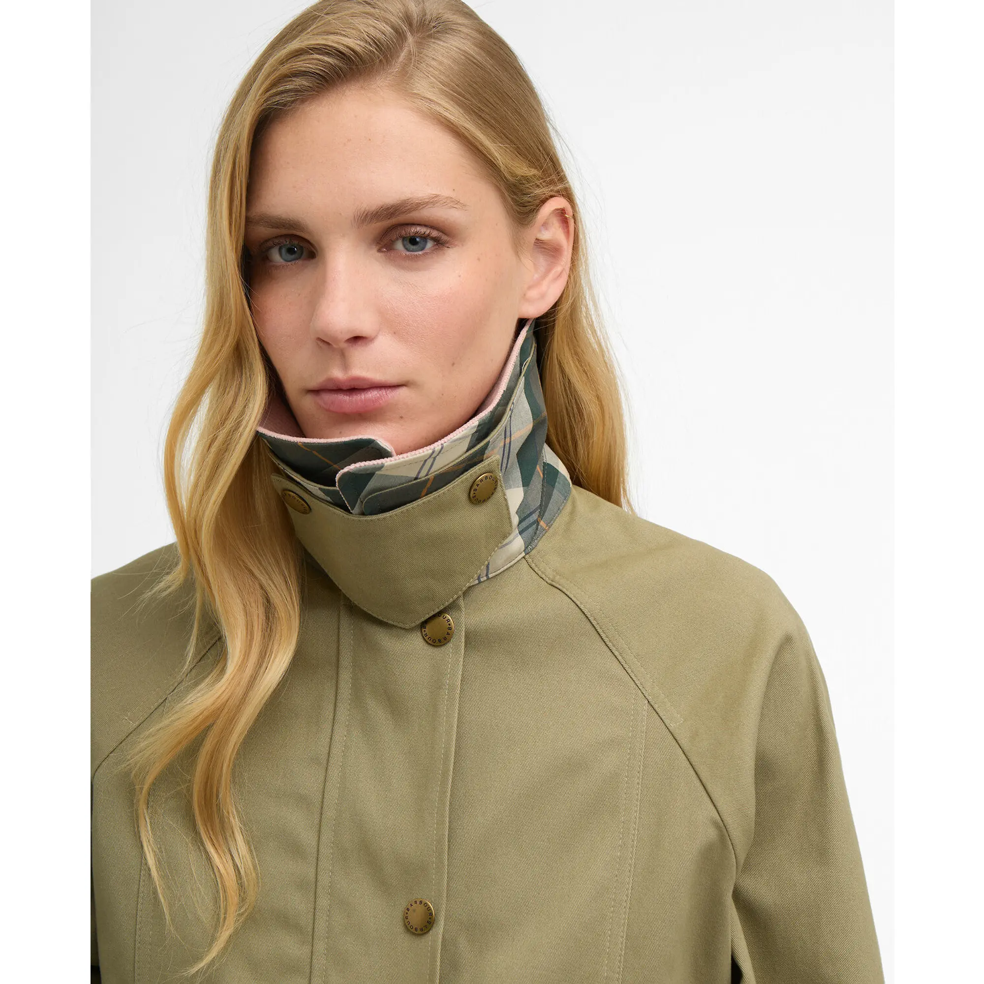 Product image 5 of 9 of Barbour Women's Cropped Beadnell Casual Jacket - Bleached Olive/Ancient/Gardenia