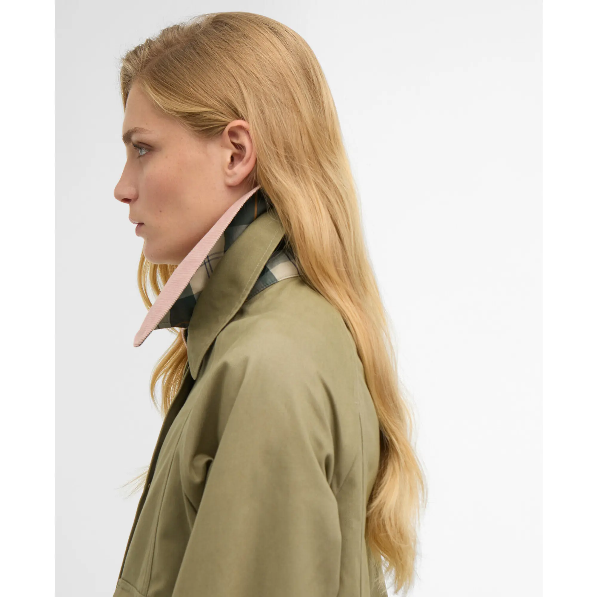 Product image 6 of 9 of Barbour Women's Cropped Beadnell Casual Jacket - Bleached Olive/Ancient/Gardenia
