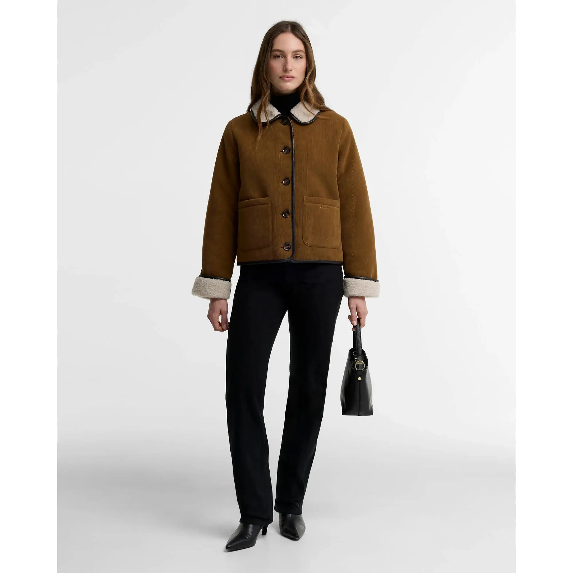 Product image 3 of 6 of Barbour Women's Penny Fleece Cord Jacket - Tan / Ecru