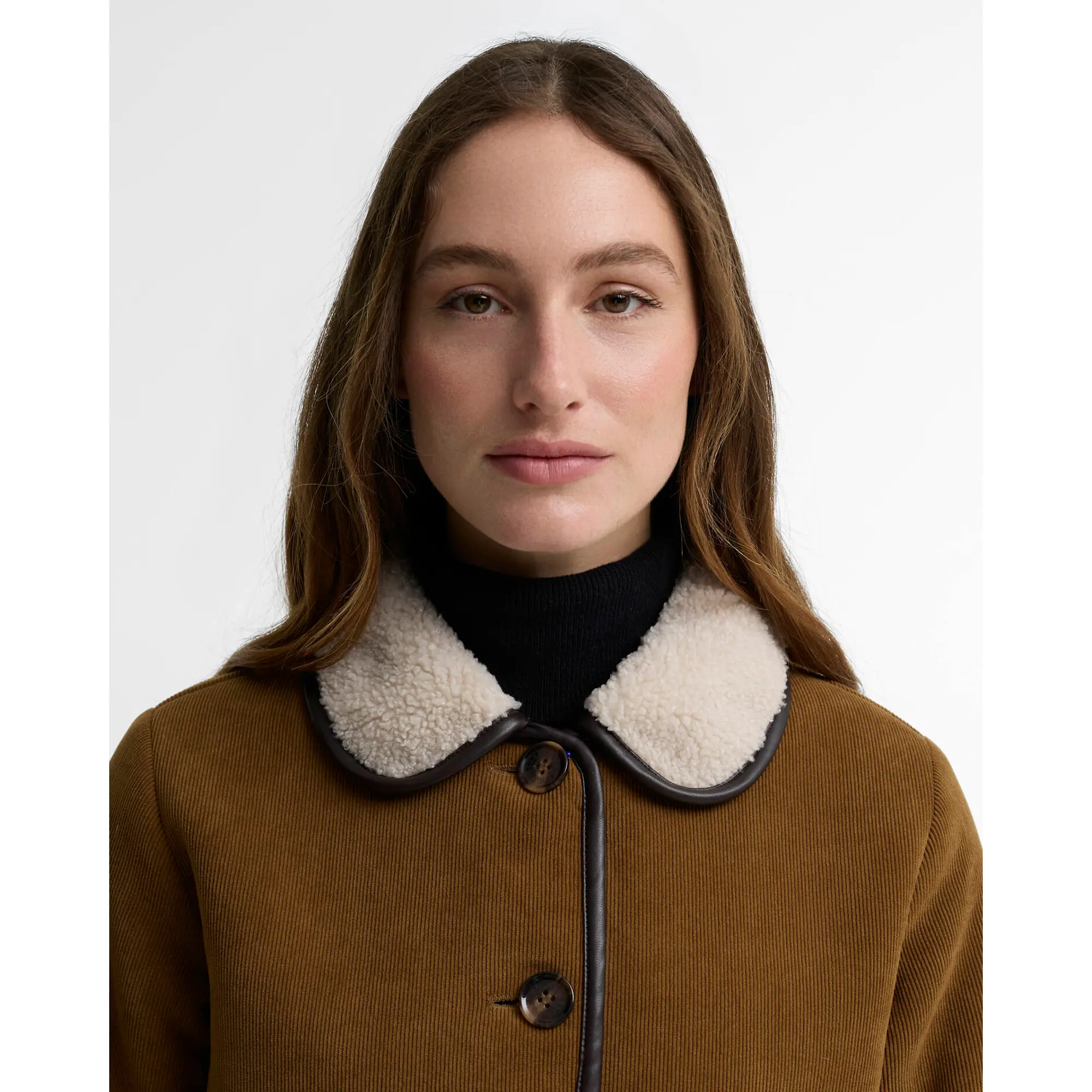 Product image 5 of 6 of Barbour Women's Penny Fleece Cord Jacket - Tan / Ecru