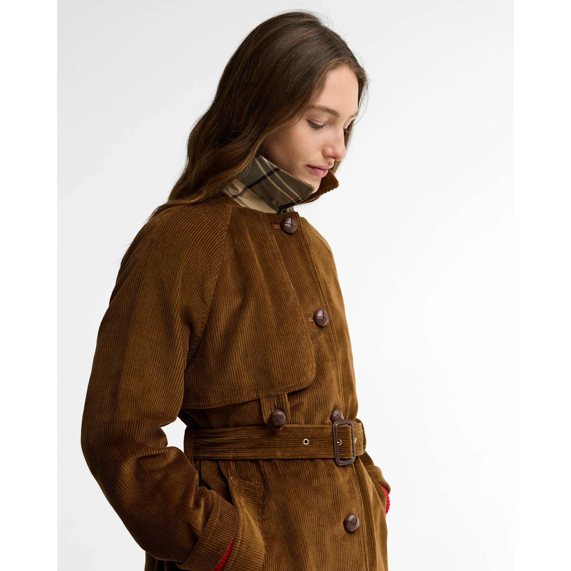 Barbour Women's Antonella Cord Trench Coat - Tan / Birchwood Dress