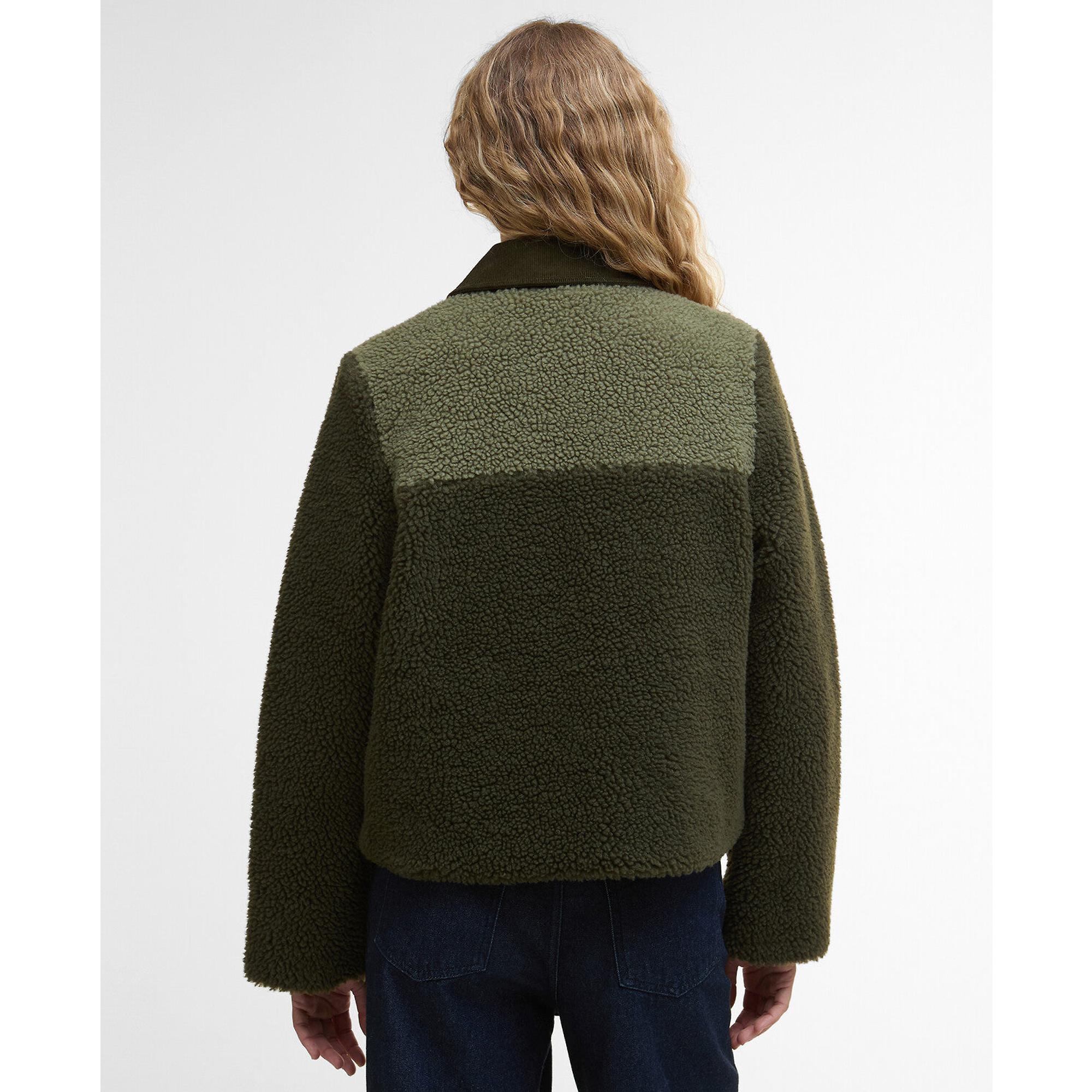 Burberrys ミリタリージャケット Medium オリーブ Barbour Women's Malena Cropped Fleece - Olive/Light Moss | British
