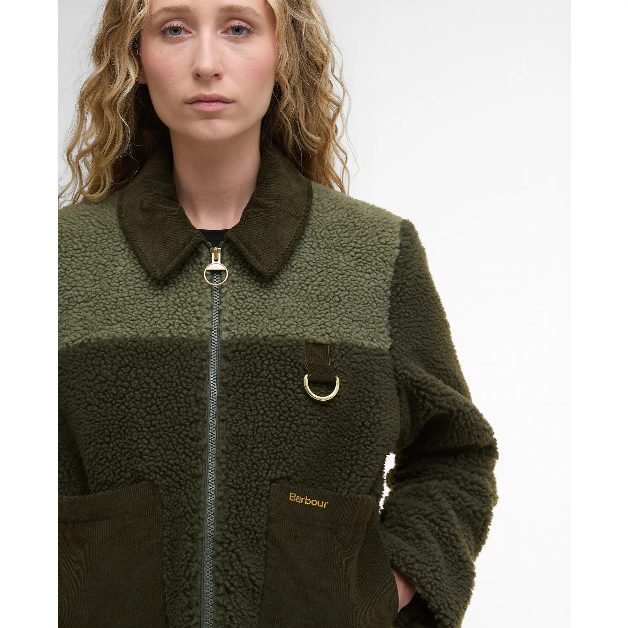 Product image 5 of 6 of Barbour Women's Malena Cropped Fleece - Olive/Light Moss