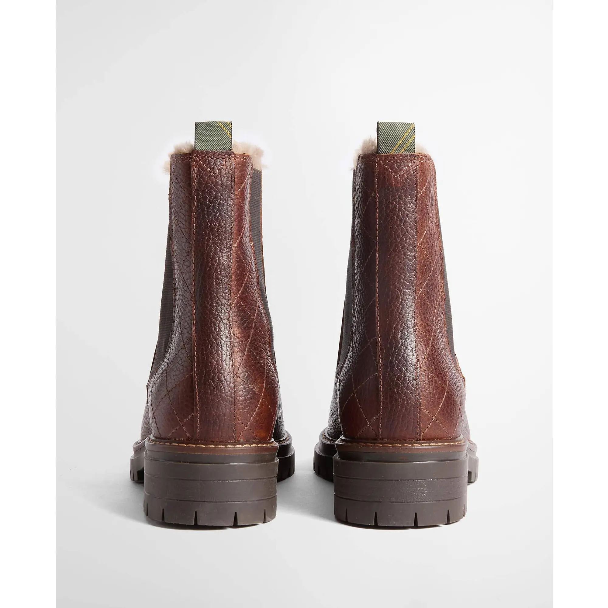 Product image 3 of 6 of Barbour Women's Evie Faux-Fur Trimmed Chelsea Boots - Brown