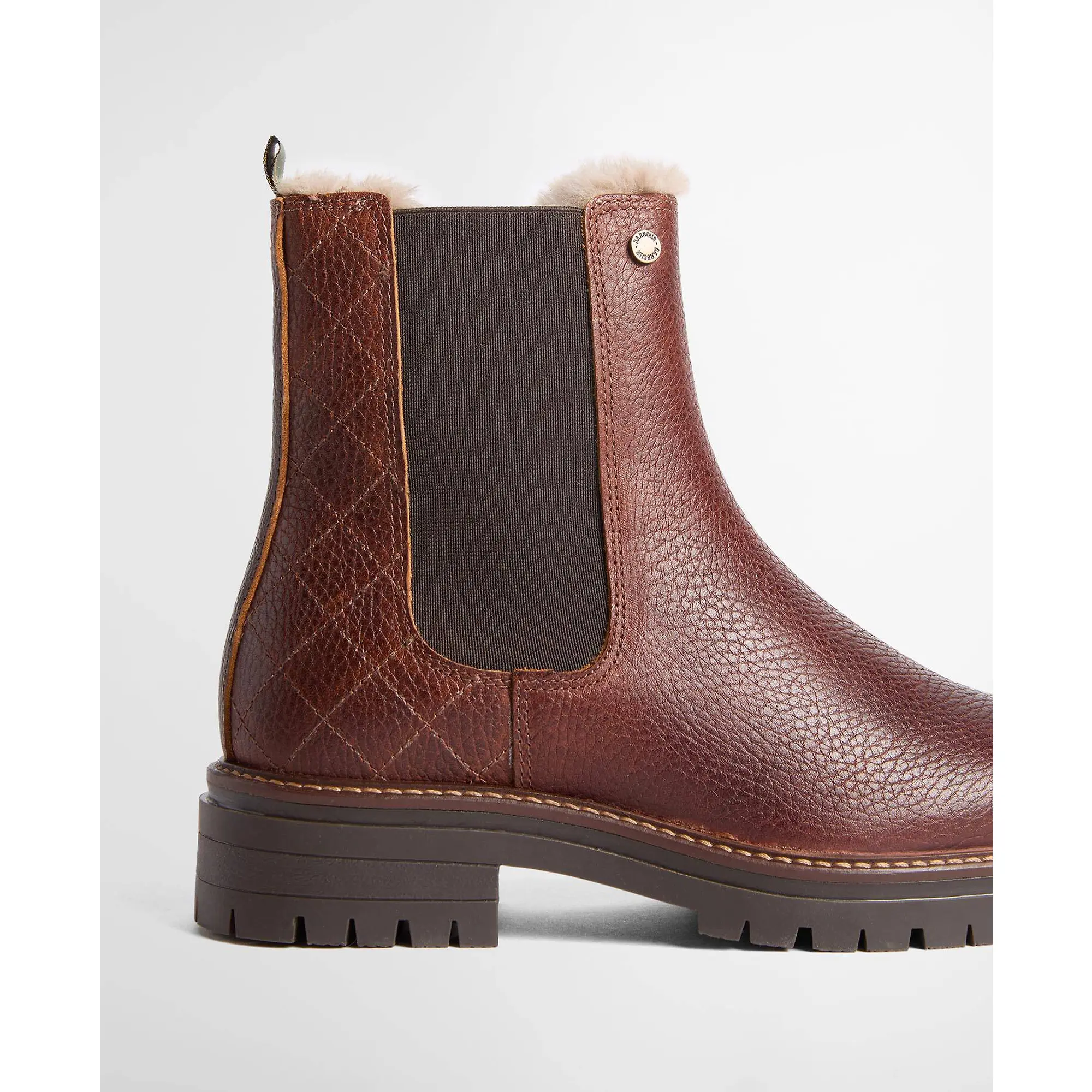 Product image 4 of 6 of Barbour Women's Evie Faux-Fur Trimmed Chelsea Boots - Brown