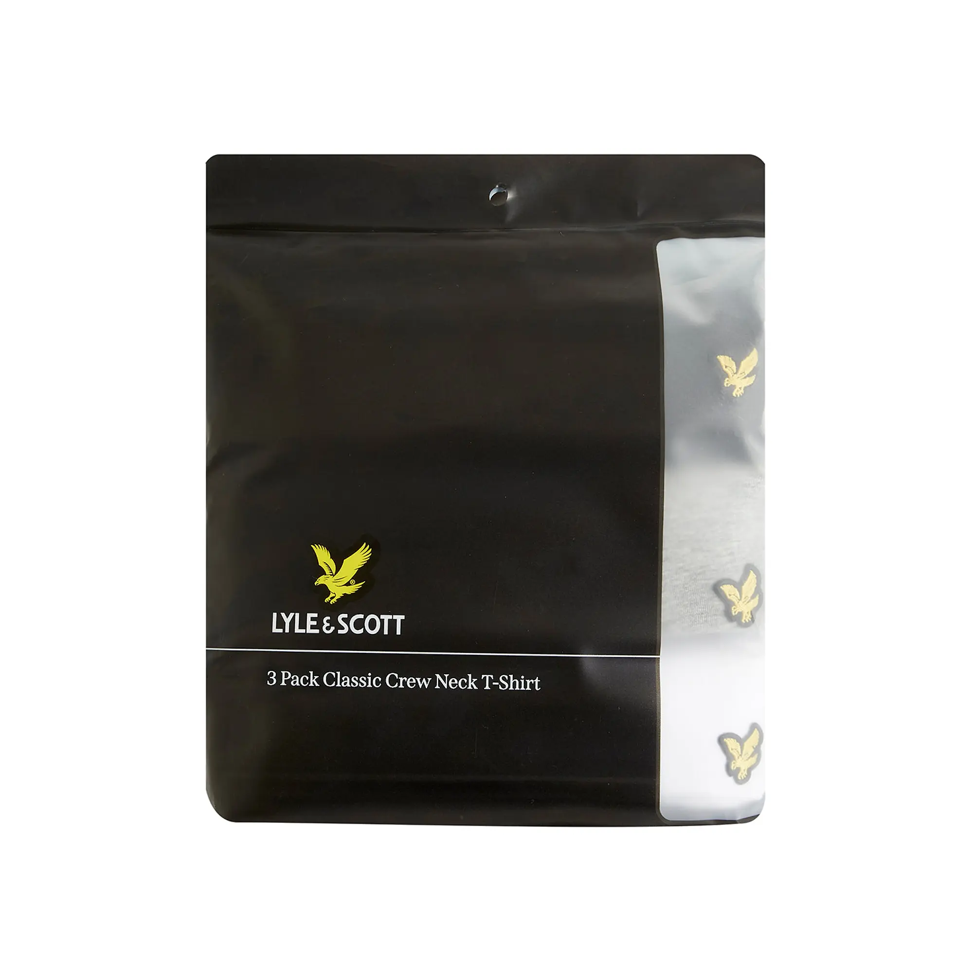 Product image 2 of 7 of Lyle & Scott Men's 3 Pack Lounge T-Shirts - Jet Black/ Mid Grey Marl/ White