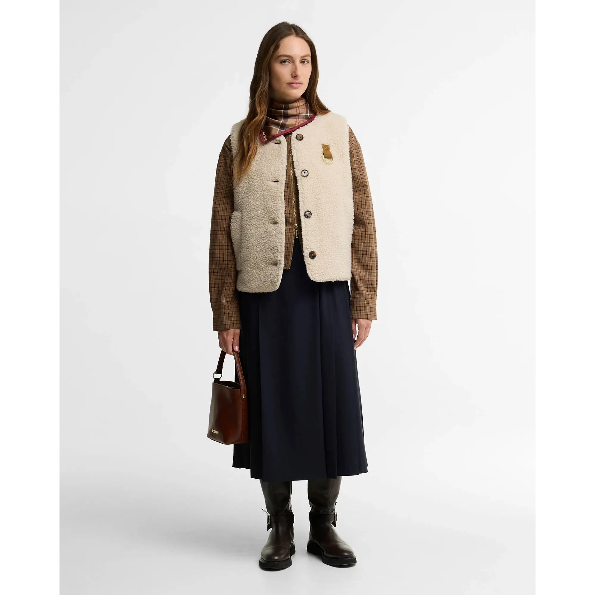 Product image 3 of 6 of Barbour Women's Bowes Fleece Gilet - Ecru