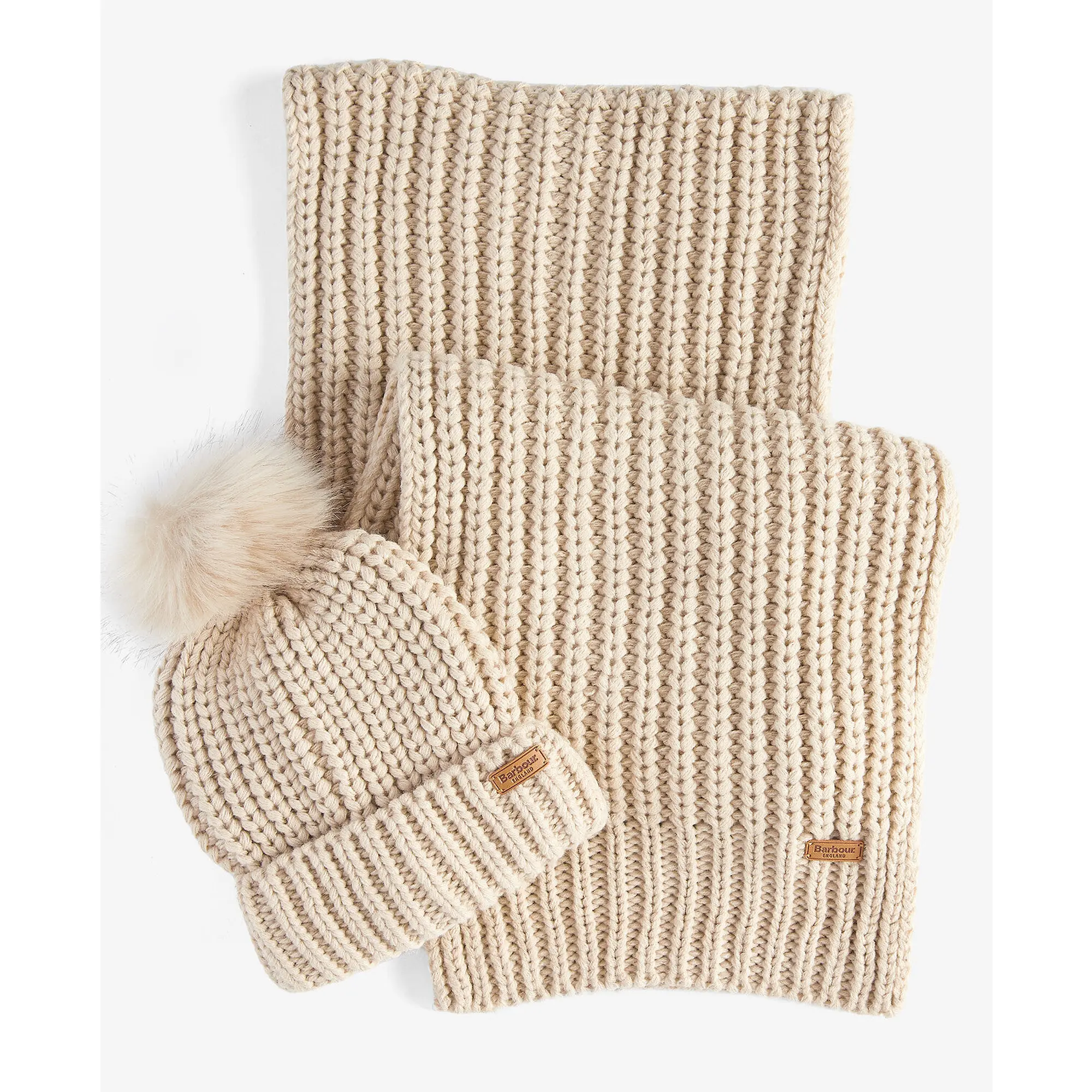 Product image 2 of 5 of Barbour Women's Saltburn Beanie & Scarf Gift Set - Pearl