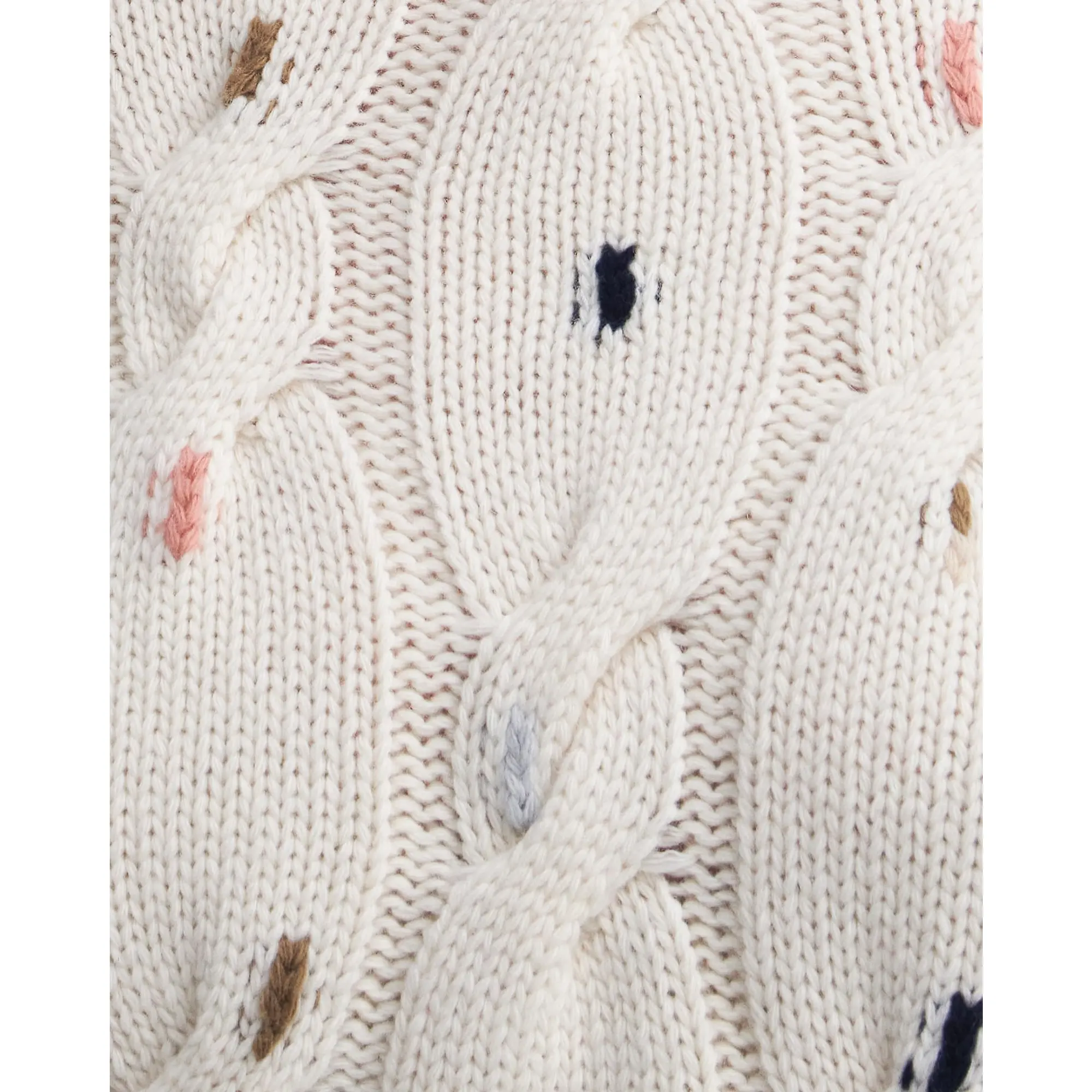 Product image 8 of 9 of Barbour Women's Fleur Cable-Knit Wool Jumper - Ecru