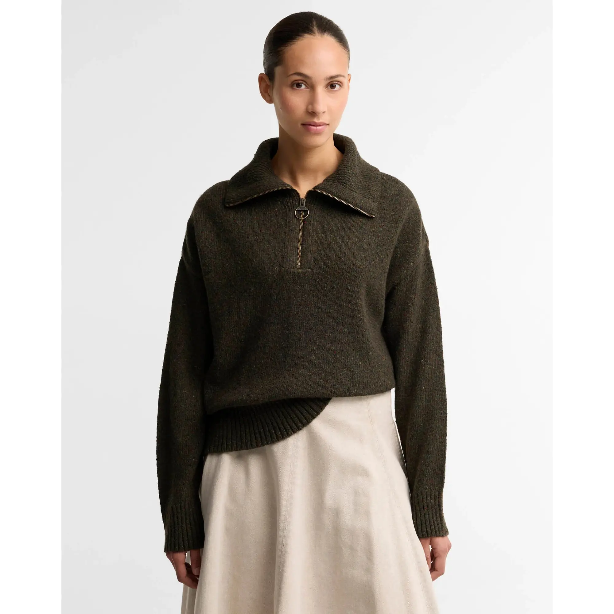 Product image 2 of 6 of Barbour Women's Lavensdale Half-Zip Jumper - Olive