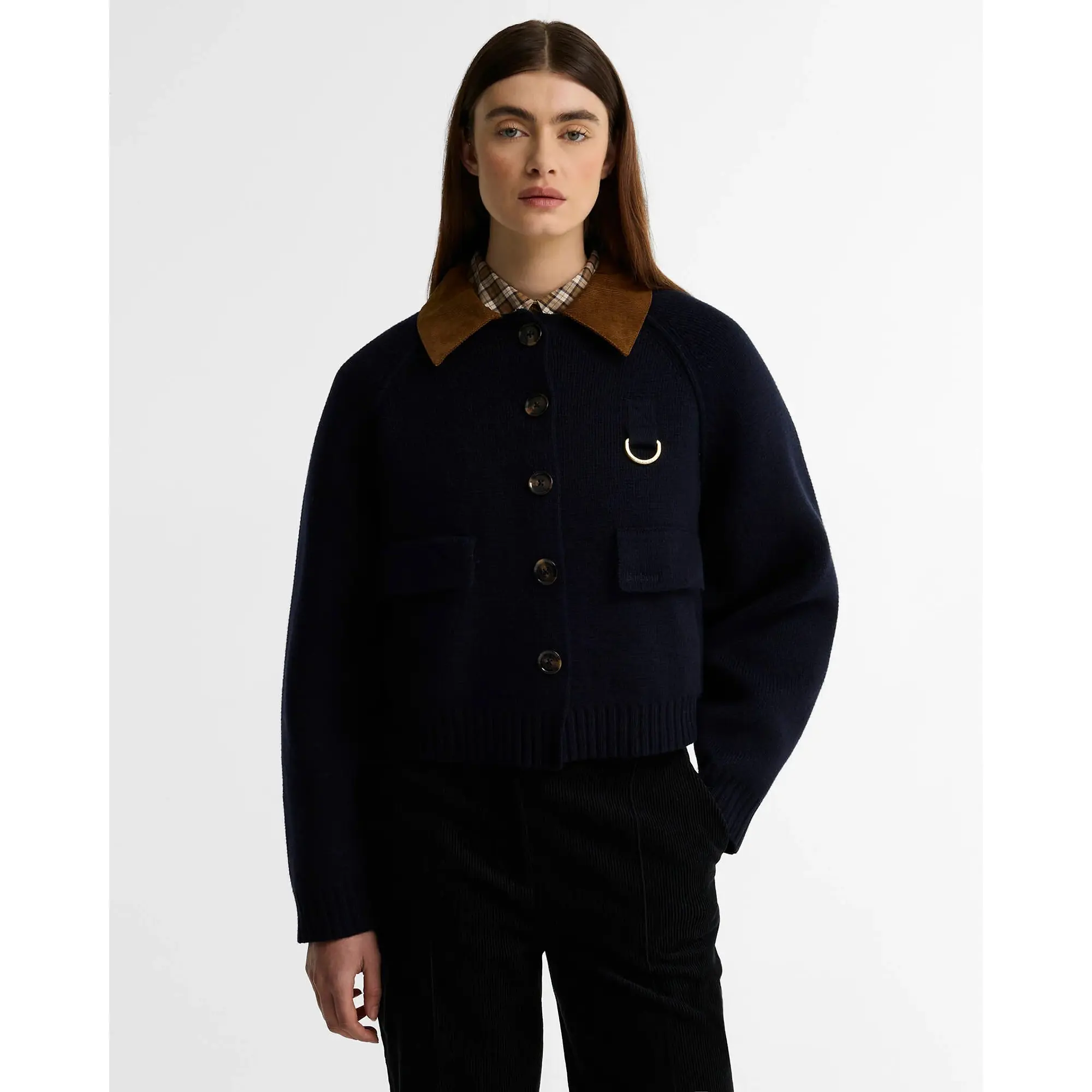 Product image 2 of 6 of Barbour Women's Alverstone Knitted Jacket - Navy