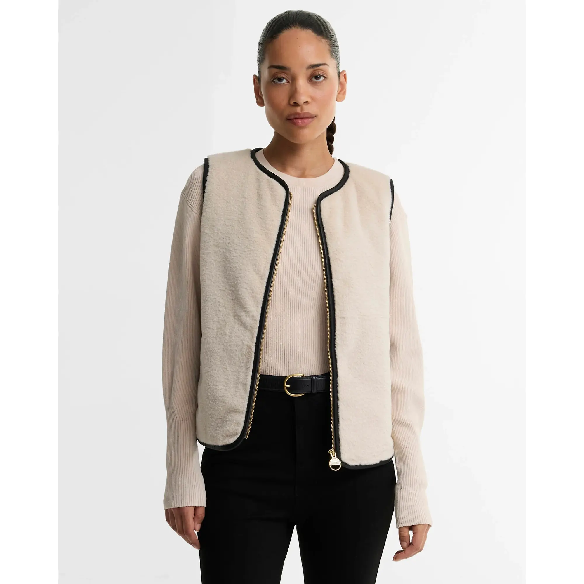 Product image 2 of 6 of Barbour International Women's Oulton Faux-Fur Liner - Lt Stone / Black