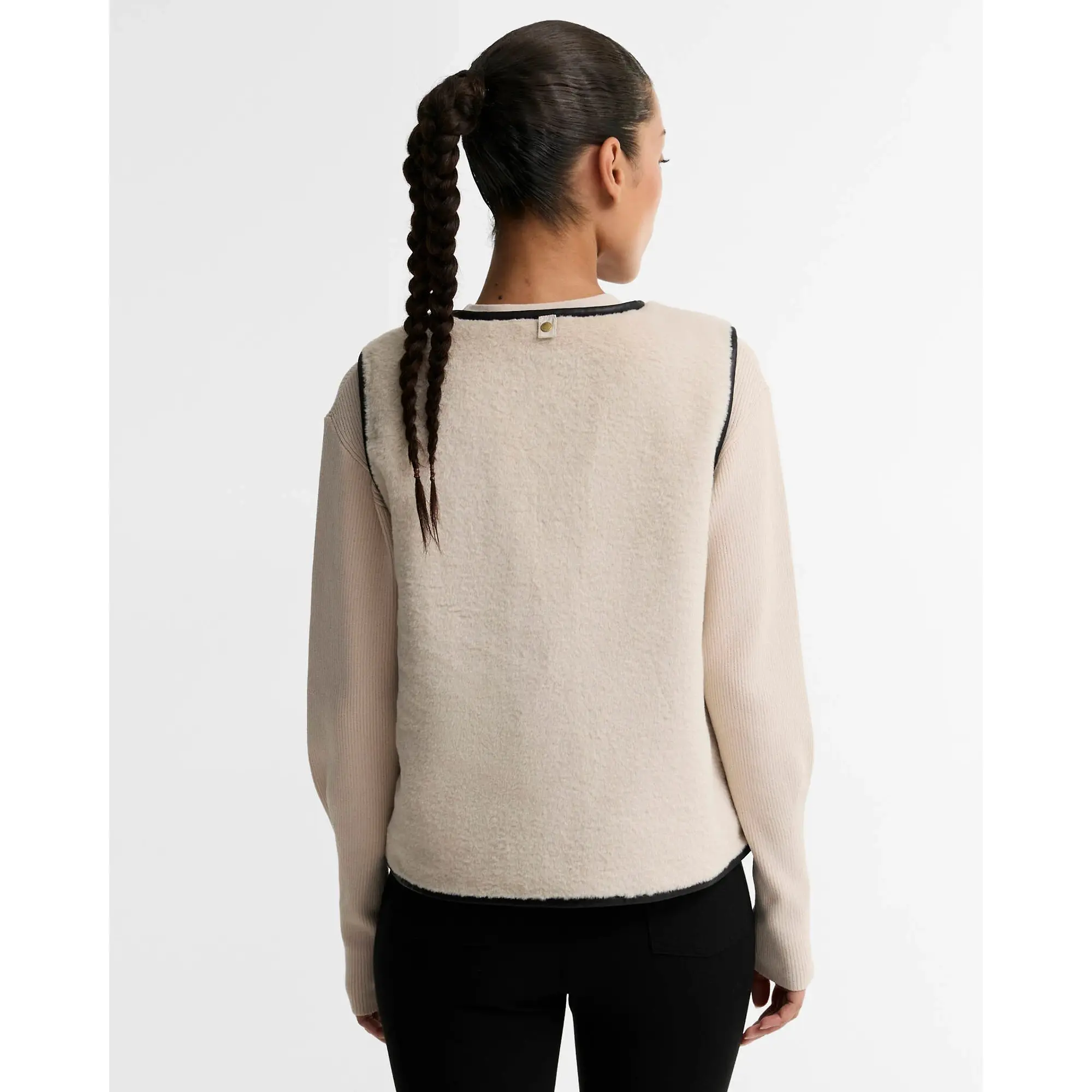 Product image 4 of 6 of Barbour International Women's Oulton Faux-Fur Liner - Lt Stone / Black