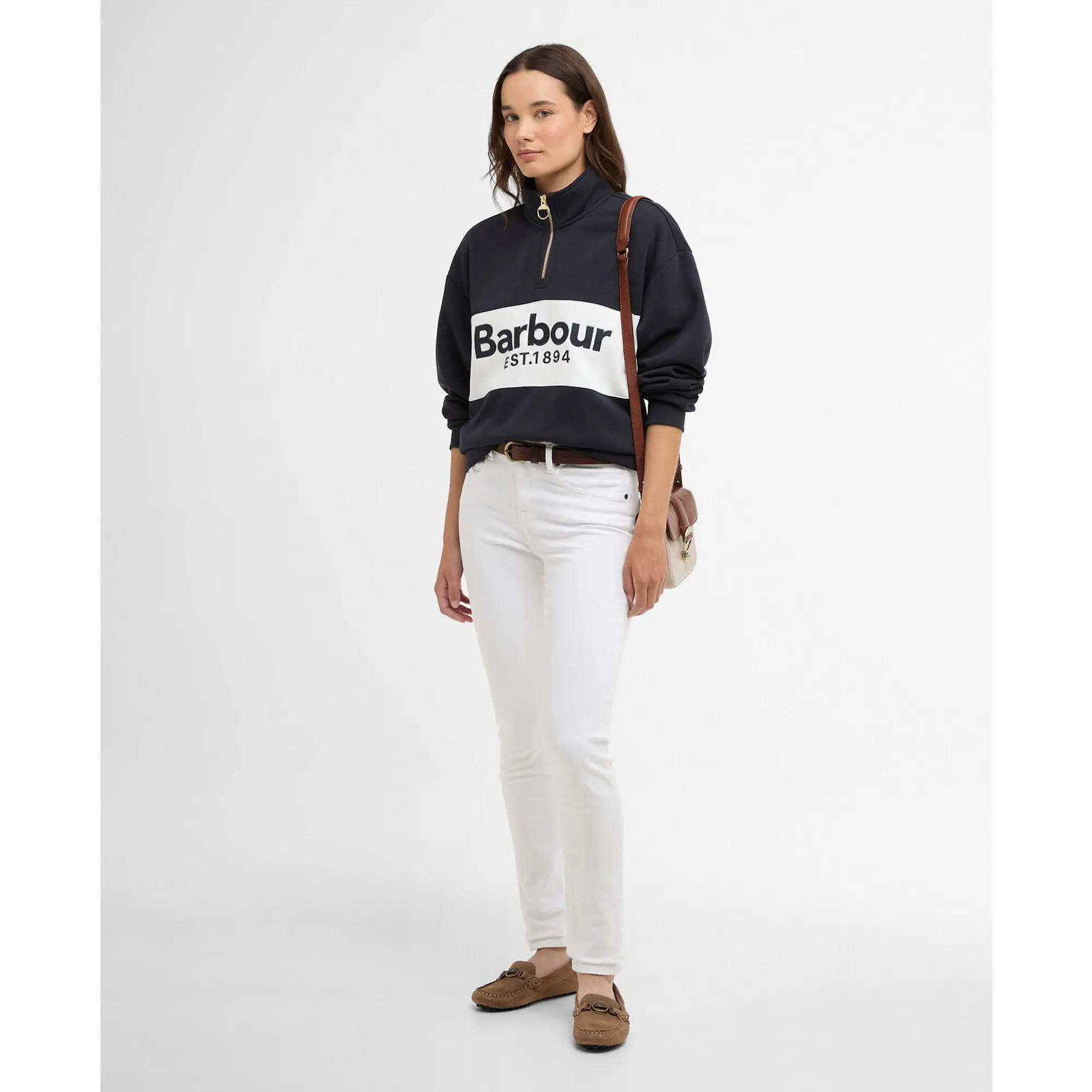 Product image 3 of 6 of Barbour Women's Zaria Quarter-Zip Jumper - Dark Navy