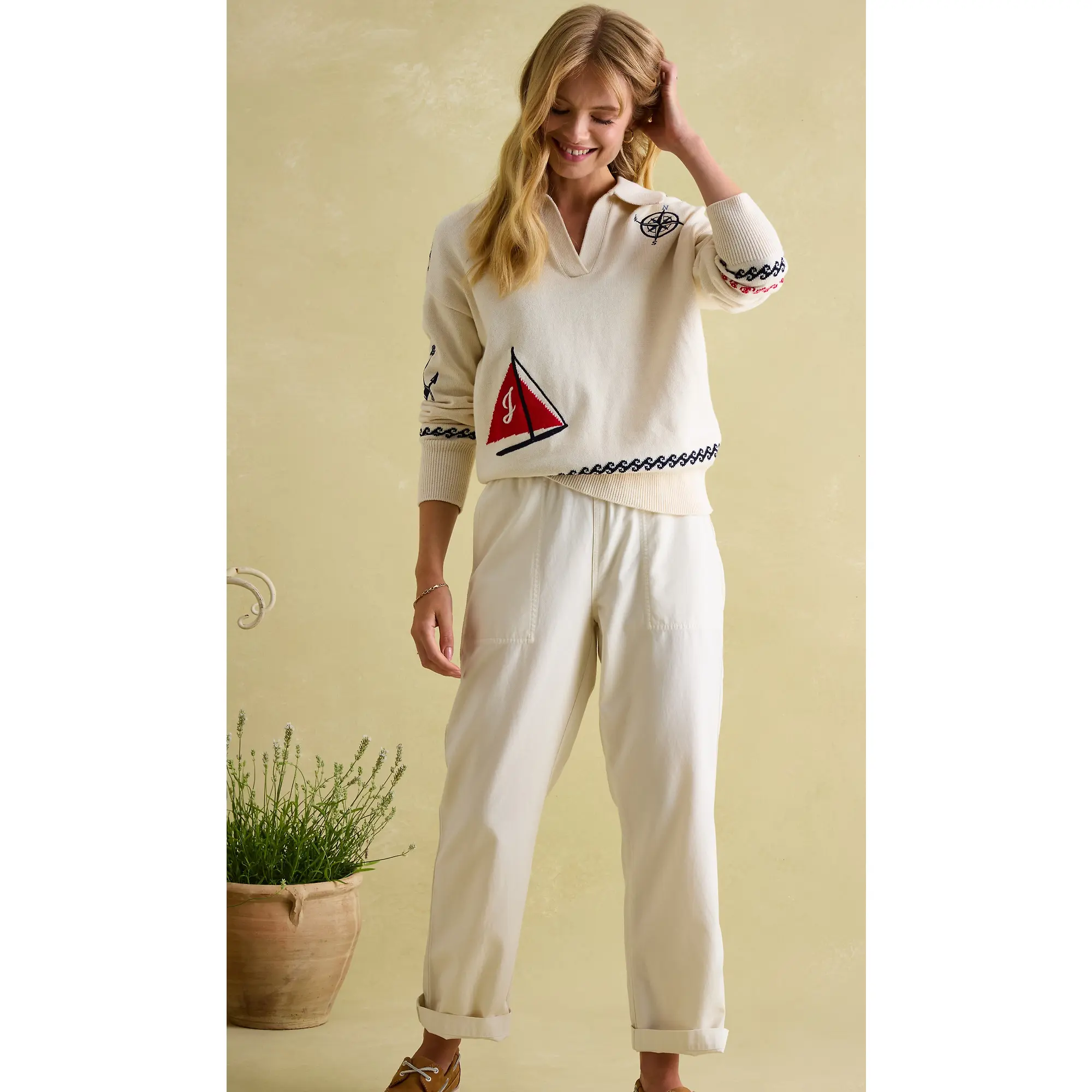 Product image 6 of 6 of Joules Women's Relaxed Chinos - Cream